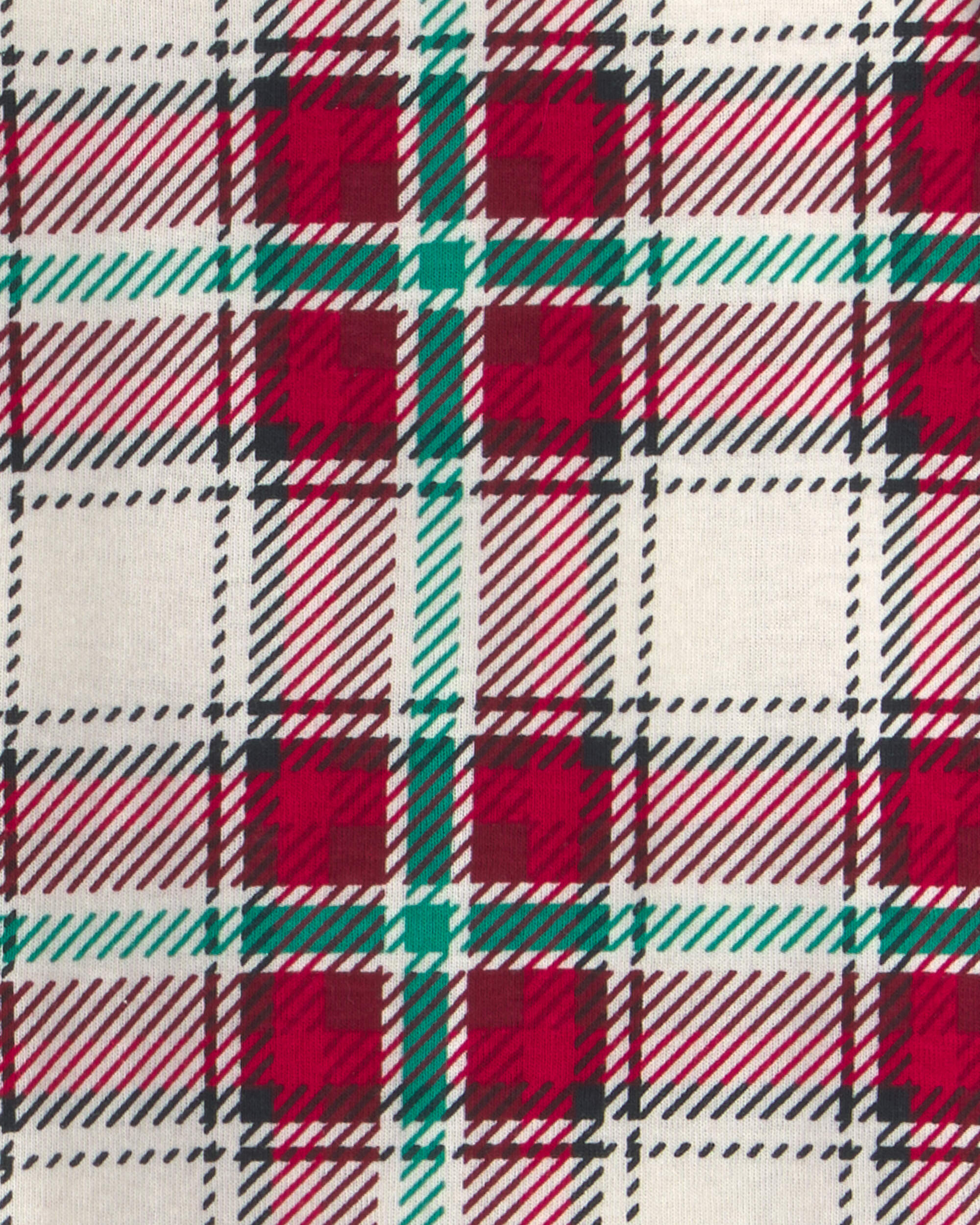 Baby 2-Piece Christmas Plaid 100% Cotton Snug Fit Pyjama Set - Red/Green