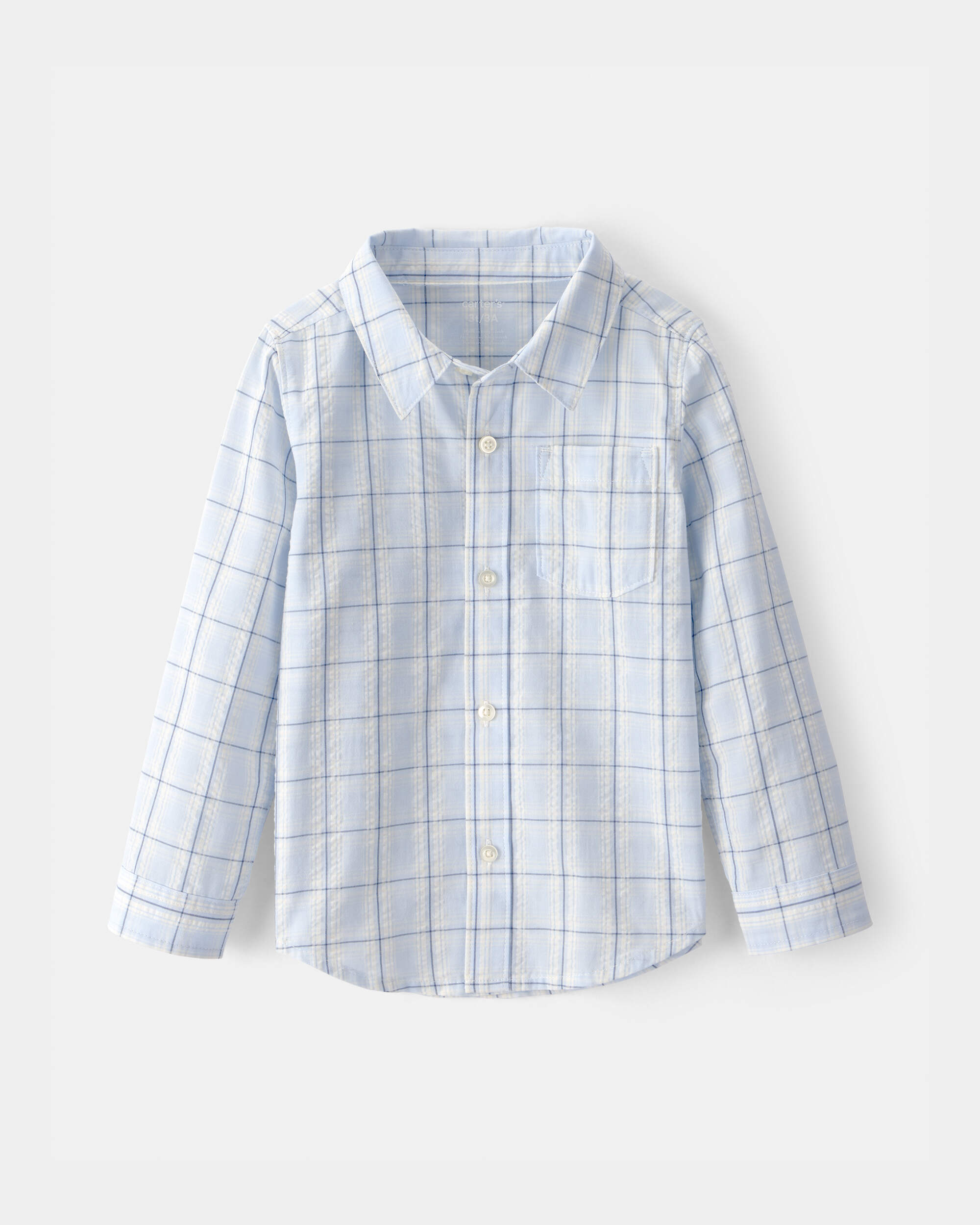 Toddler Boy Plaid Button-Down Shirt - Blue