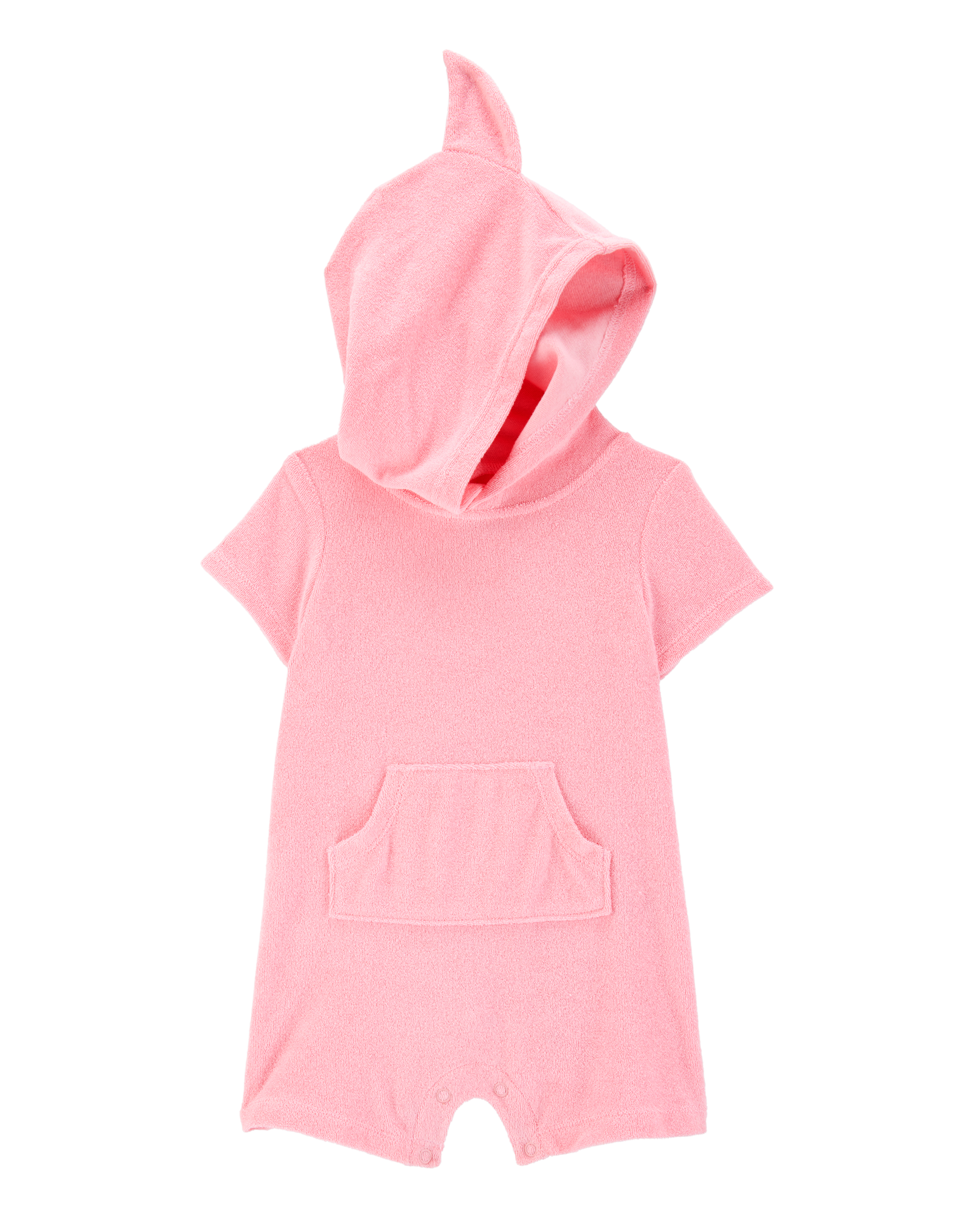 Baby Shark Hooded Romper-Pink