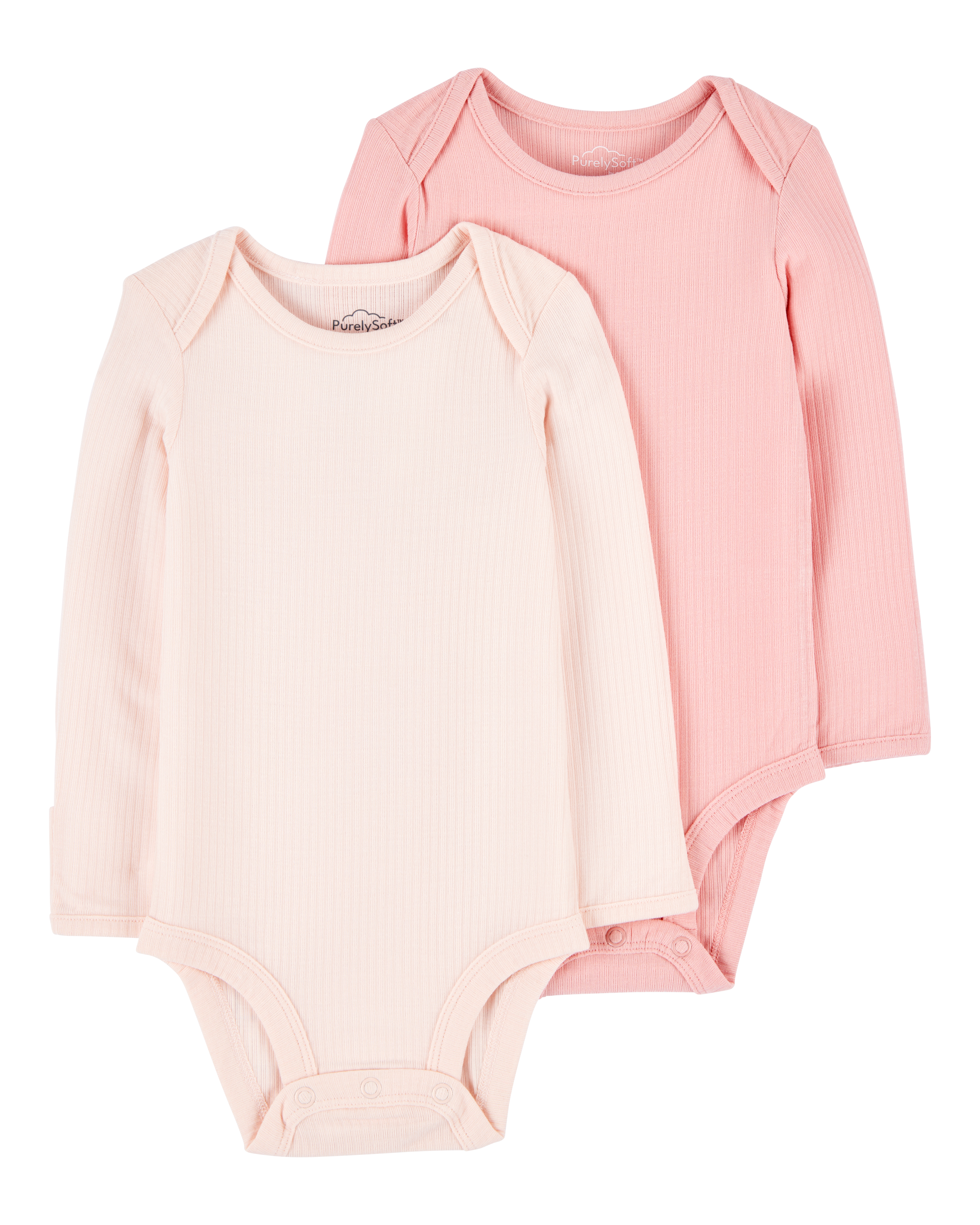 Baby Girl 2-Pack Long-Sleeve PurelySoft Bodysuits