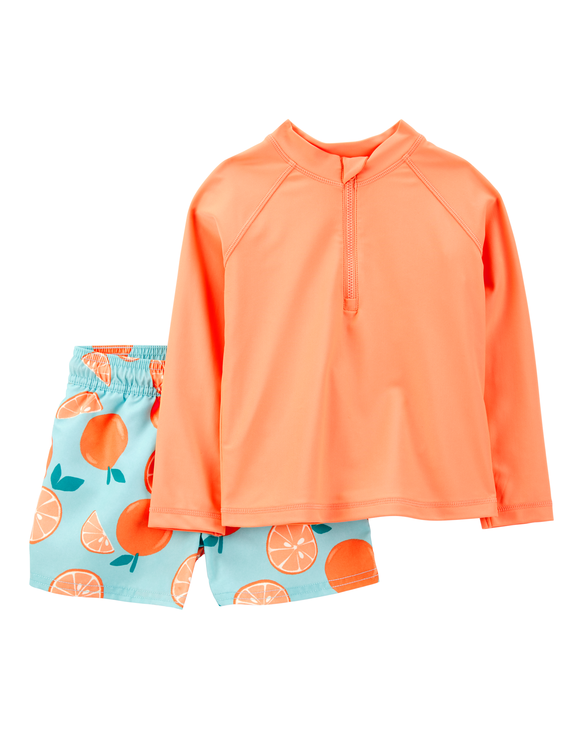 Baby 2-Piece Orange Print Rashguard Set