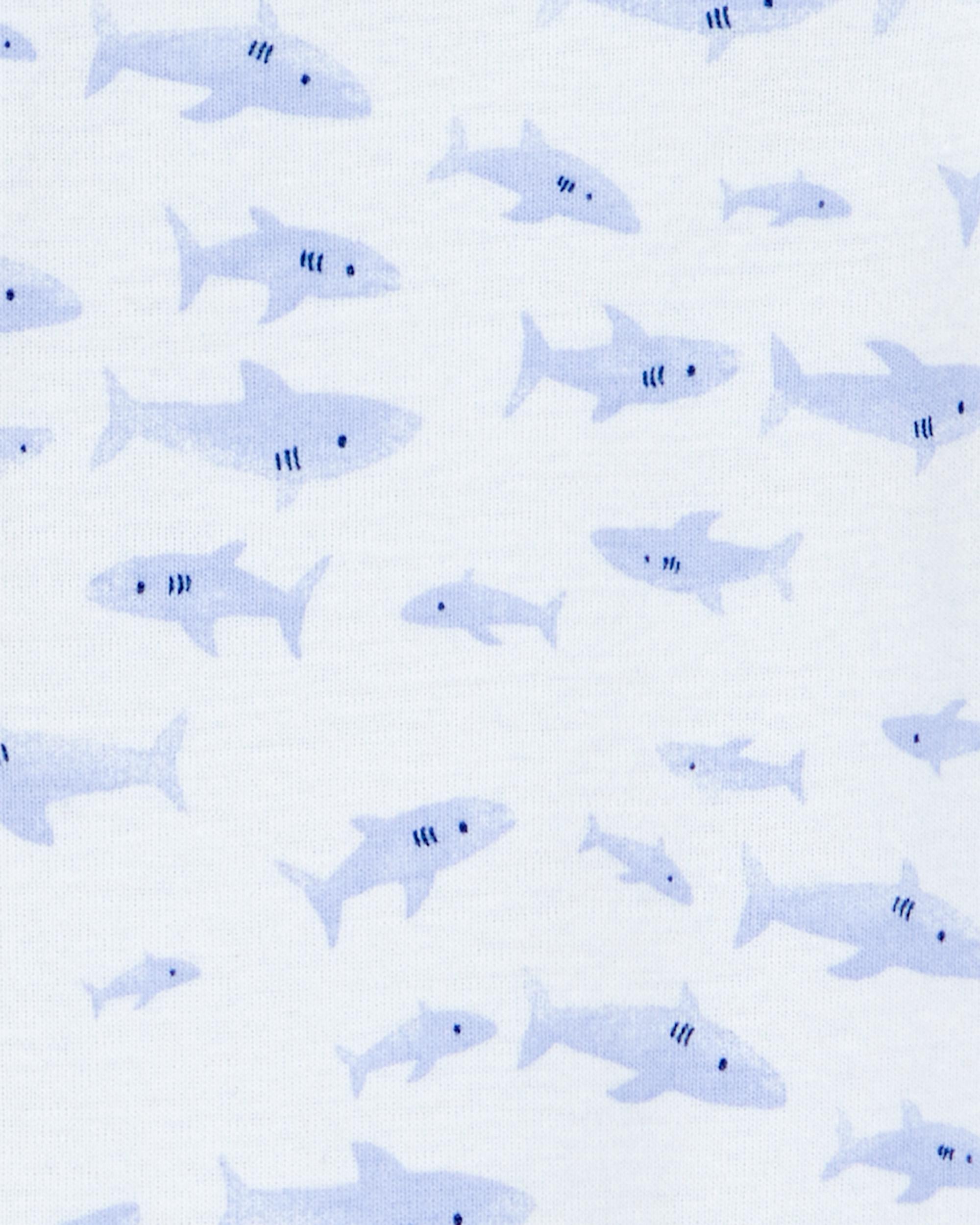 Baby Boy 1-Piece Shark Print 100% Snug Fit Cotton Footie Pyjamas