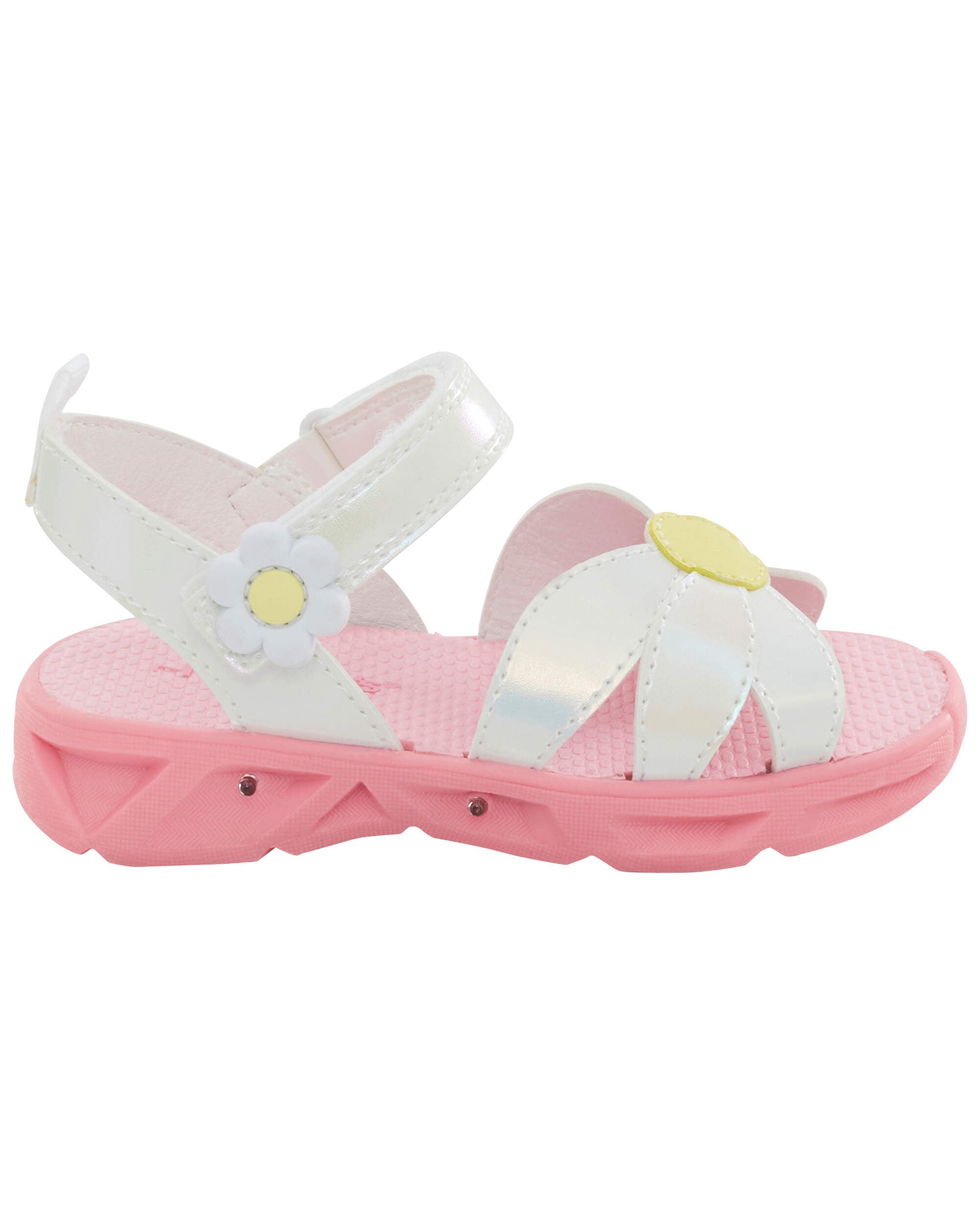 Pink White Toddler Light Up Daisy Sandals Carter s Oshkosh Canada