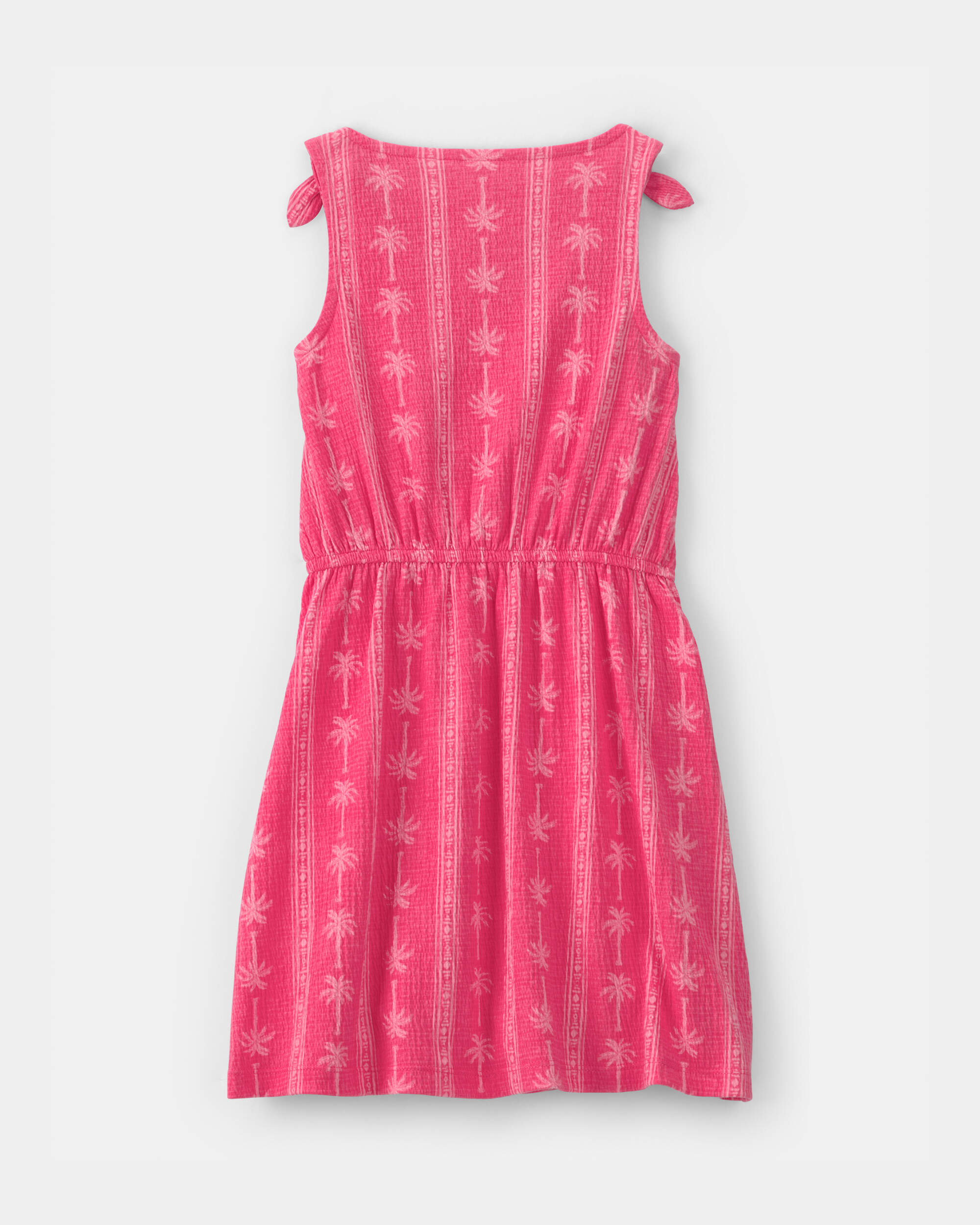 Girls Palm Tree Tank Dress - Pink