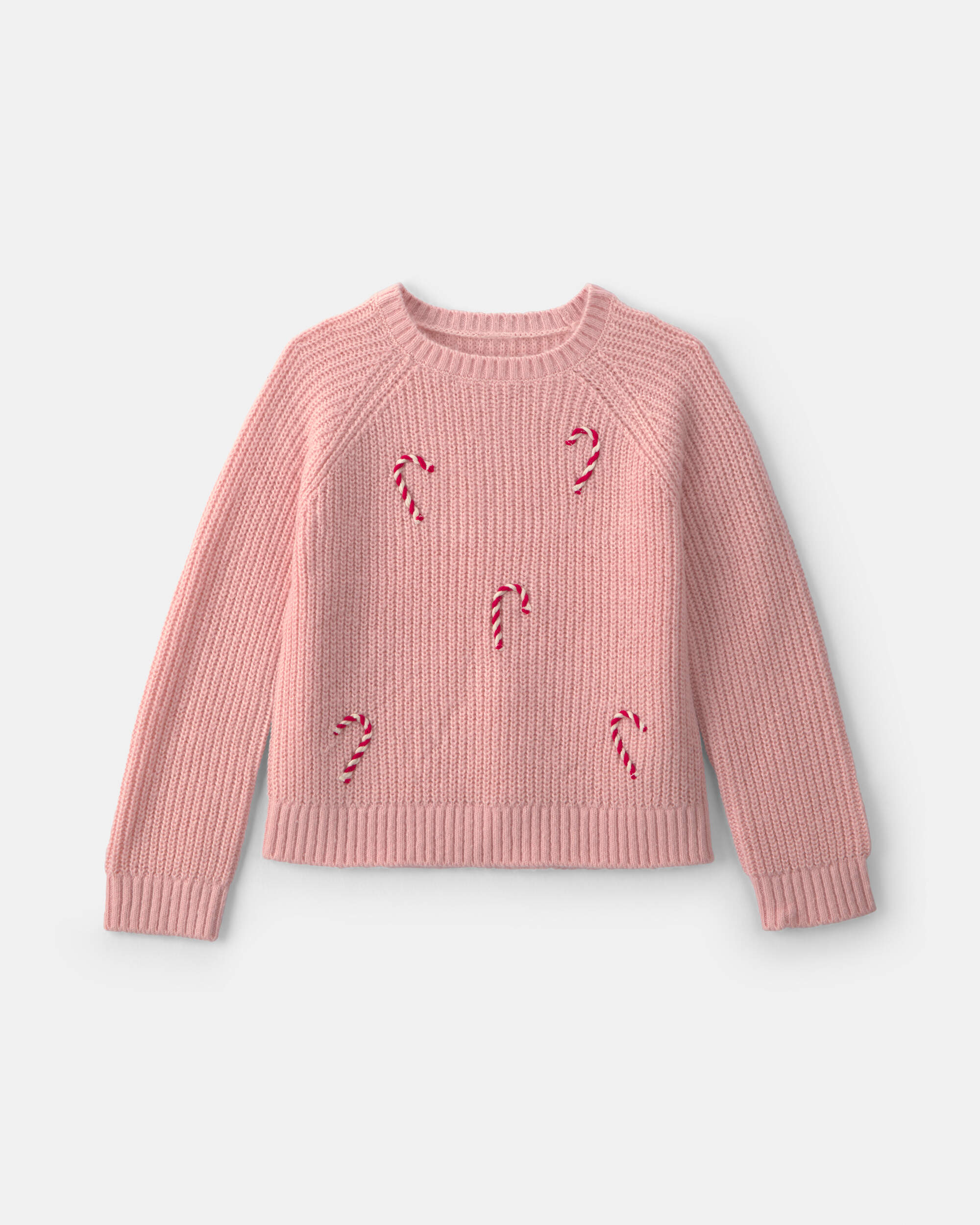 Girls Candy Cane Sweater - Pink