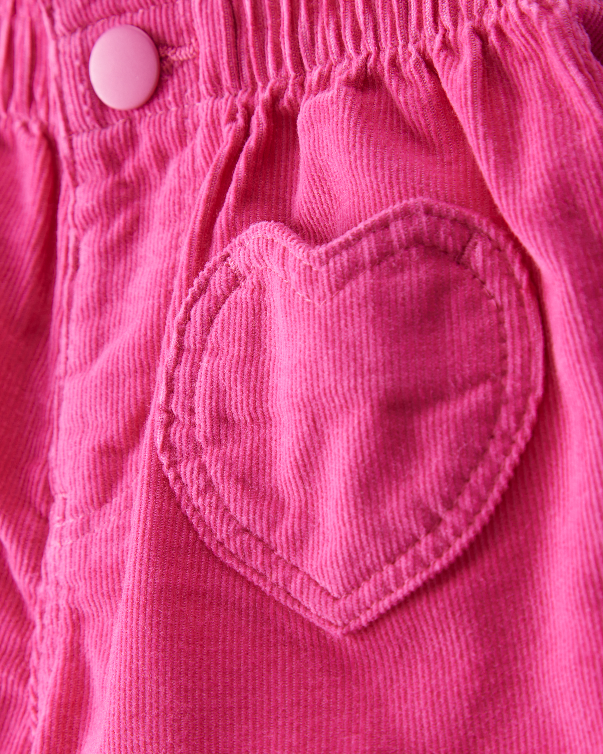 Baby Girl Heart Pocket Barrel Pants - Pink