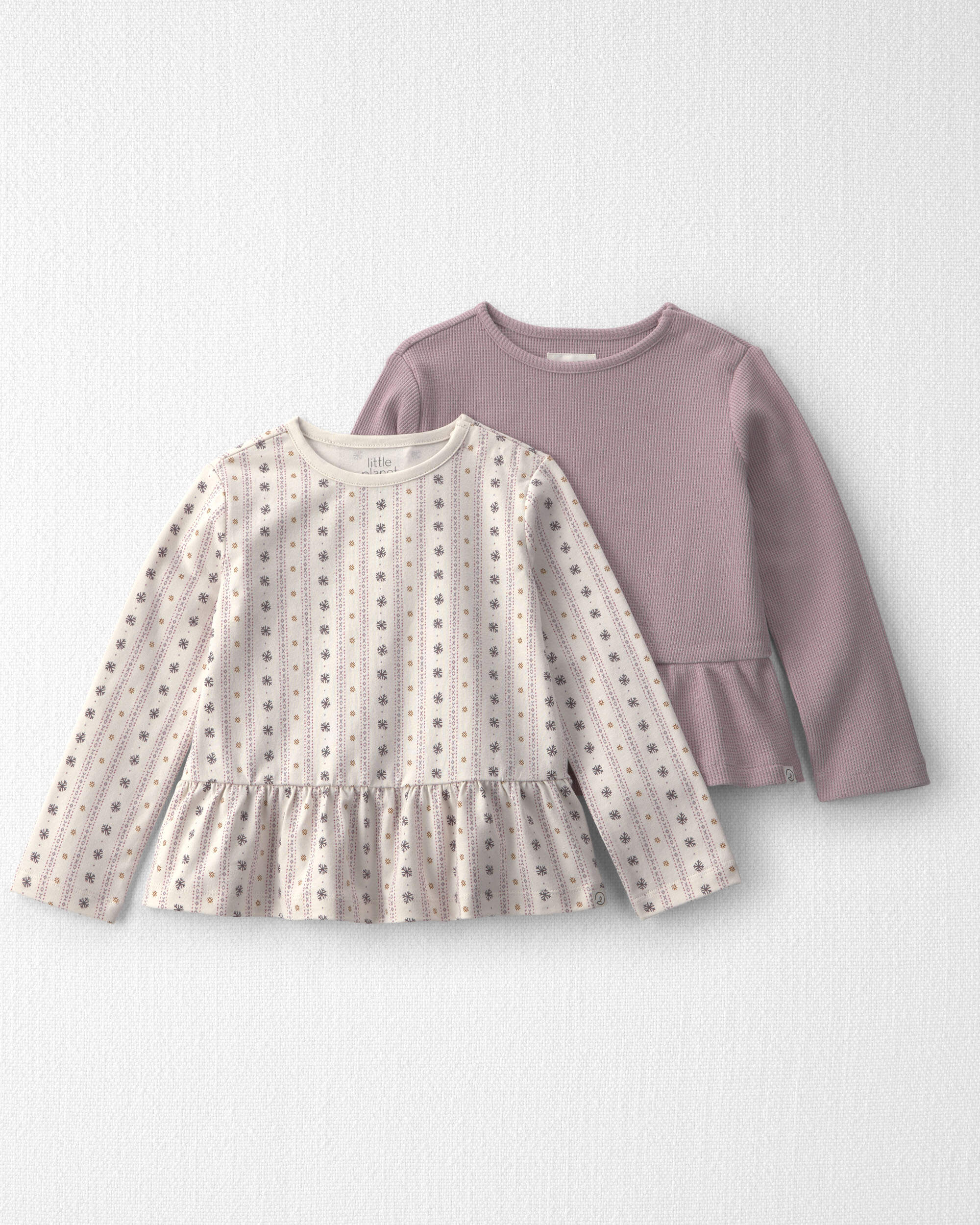 Toddler Girl 2-Pack Organic Cotton Peplum Tops