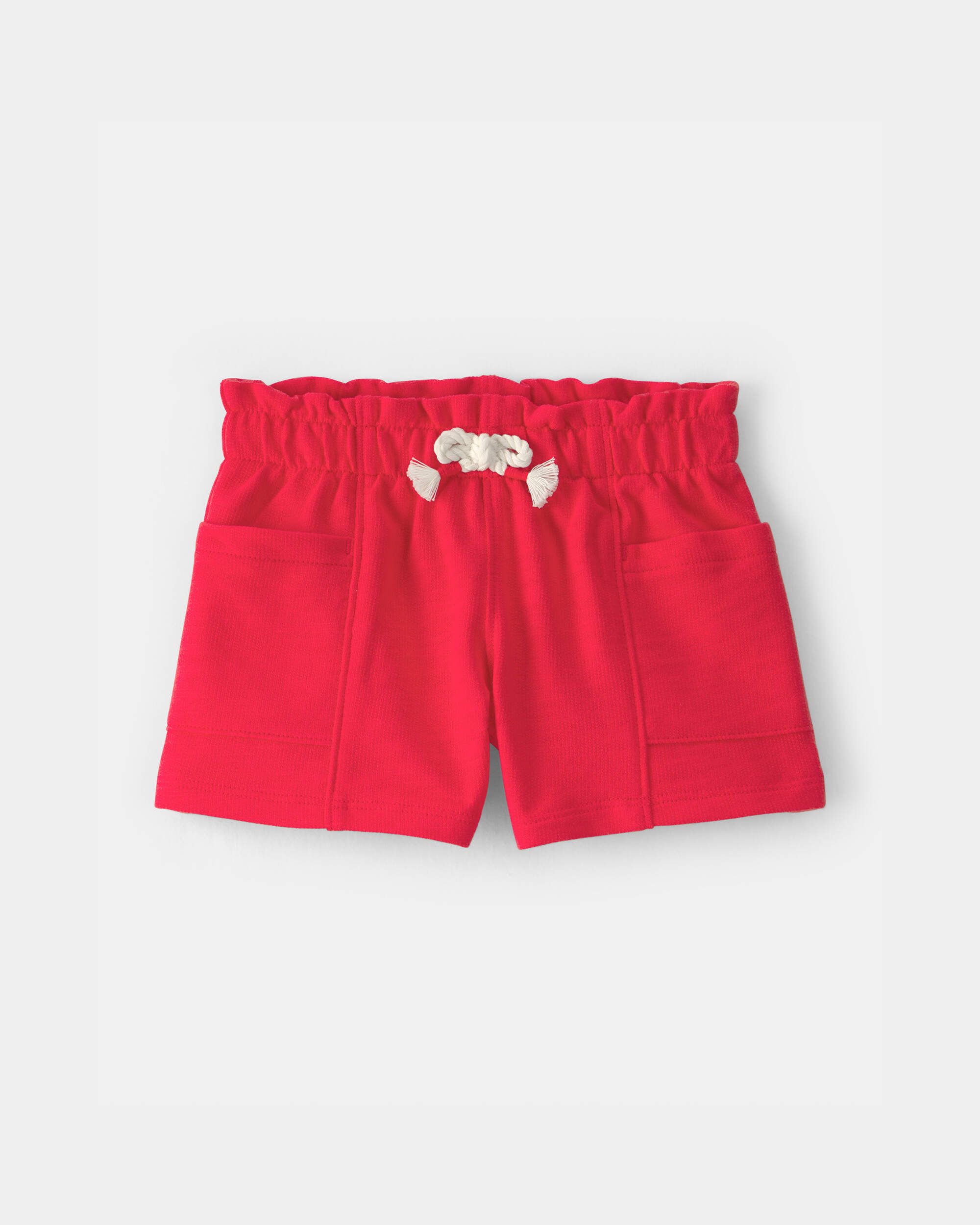 Baby Girl French Terry Shorts - Red