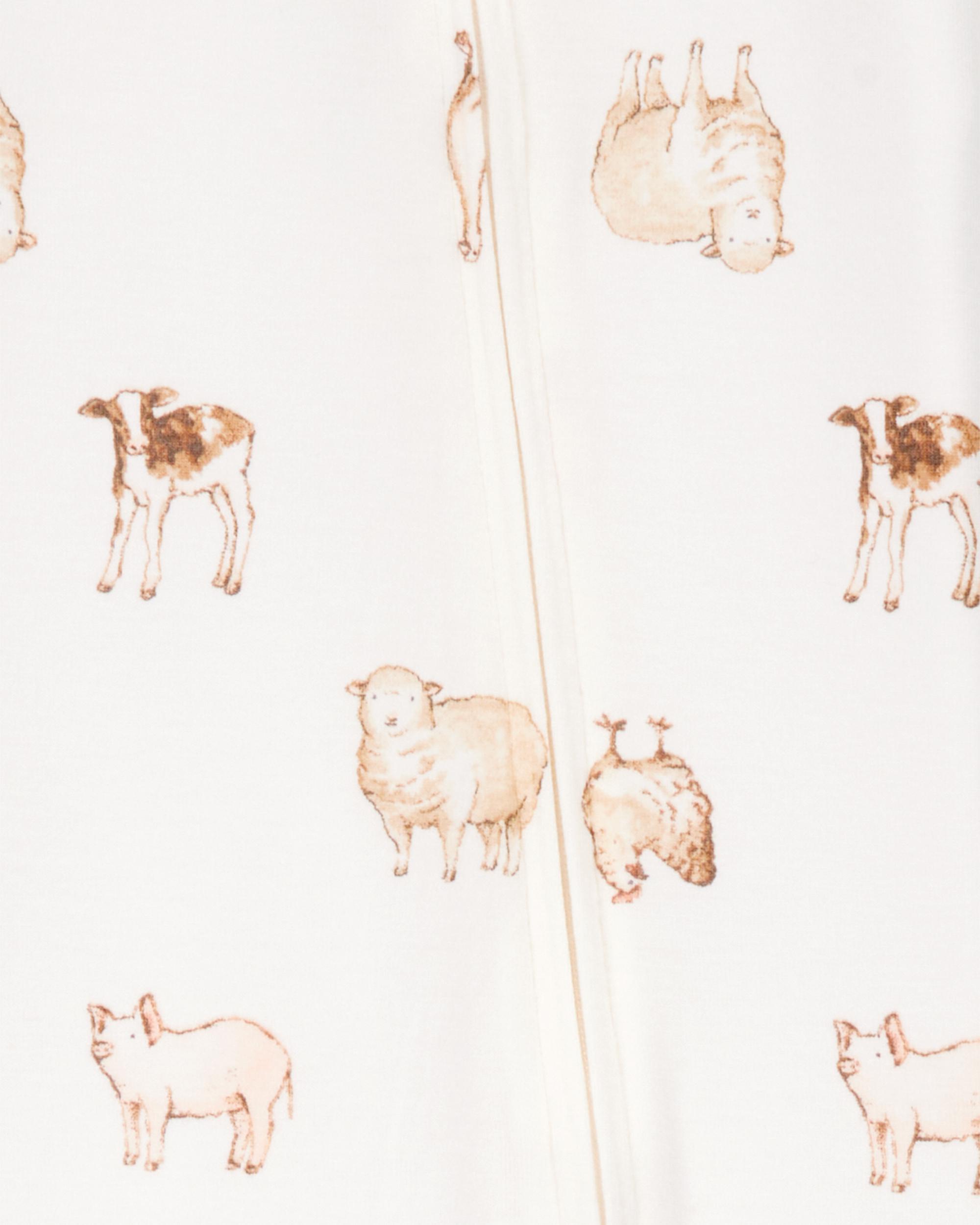 Toddler Farm Animals Print PurelySoft 2-Piece Pyjamas - Ivory