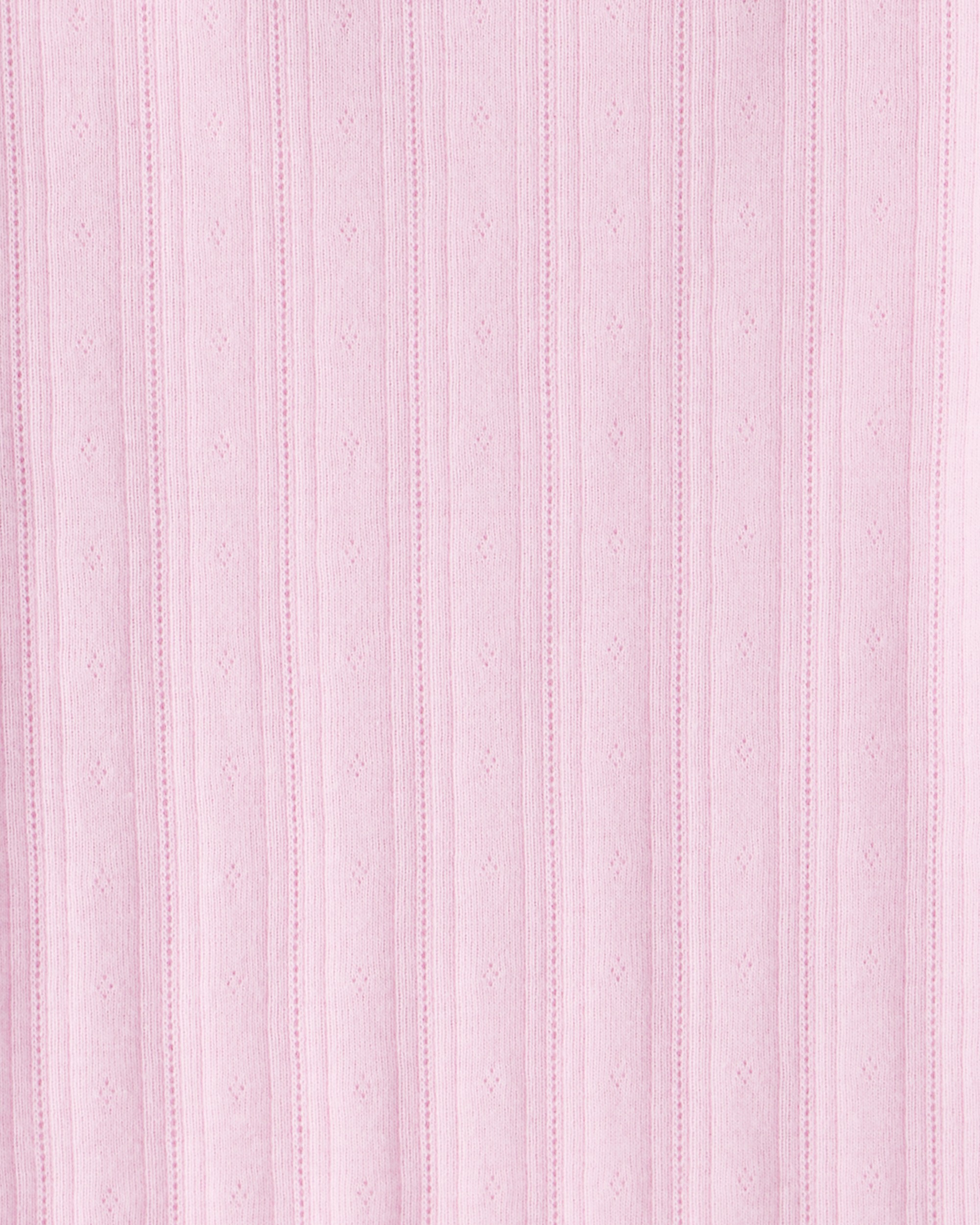 Girls Pointelle Long-Sleeve Top - Pink