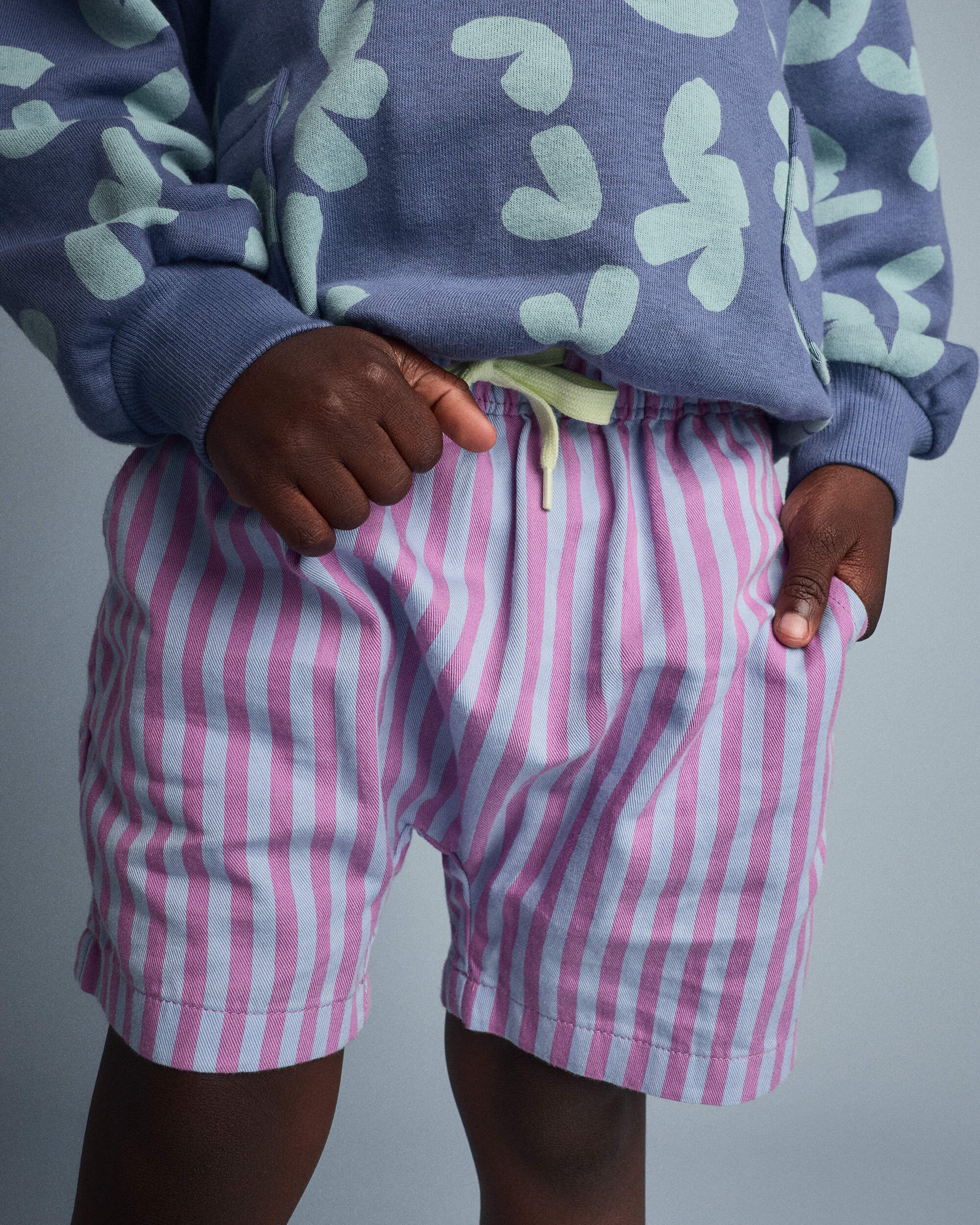 Toddler Boy Playground Shorts Stripes - Blue/Purple