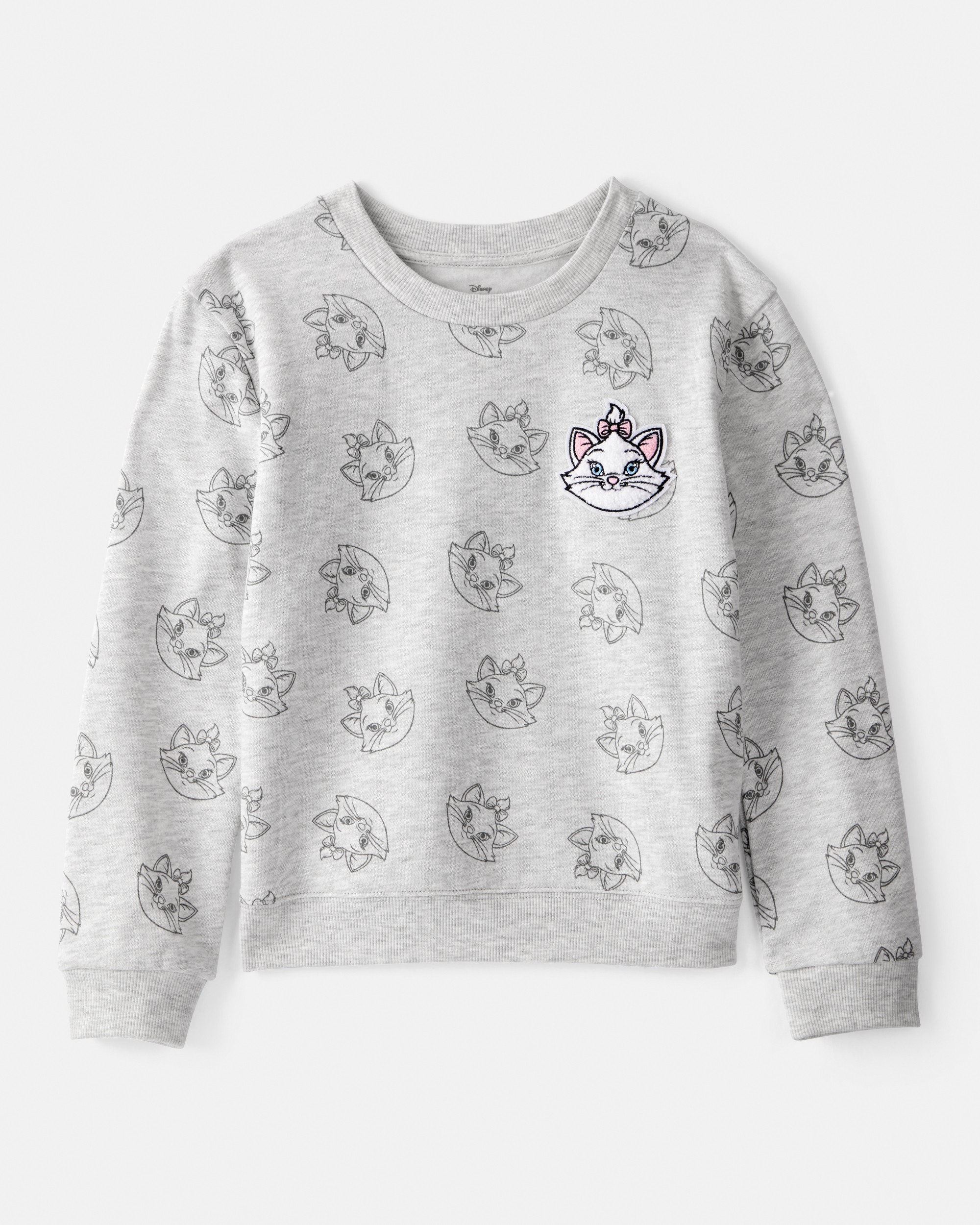 Girls Aristocats Marie Pullover Sweatshirt - Grey