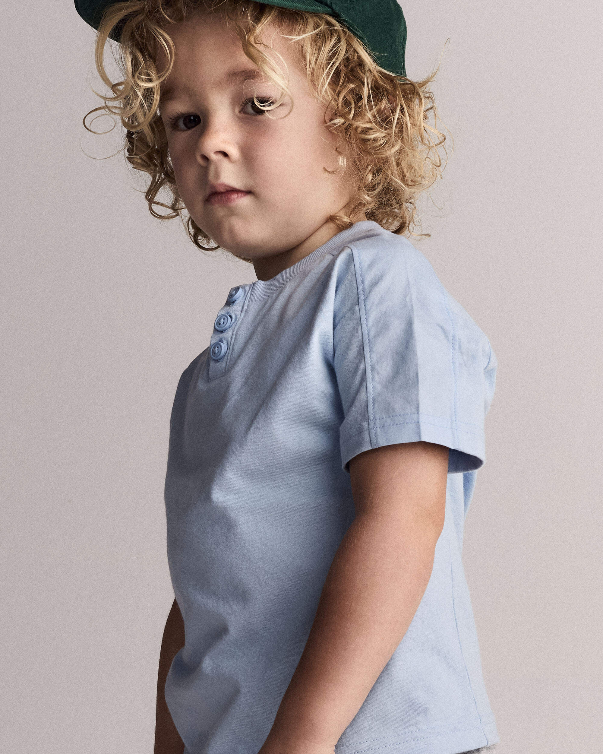 Toddler Boy Henley Tee - Blue
