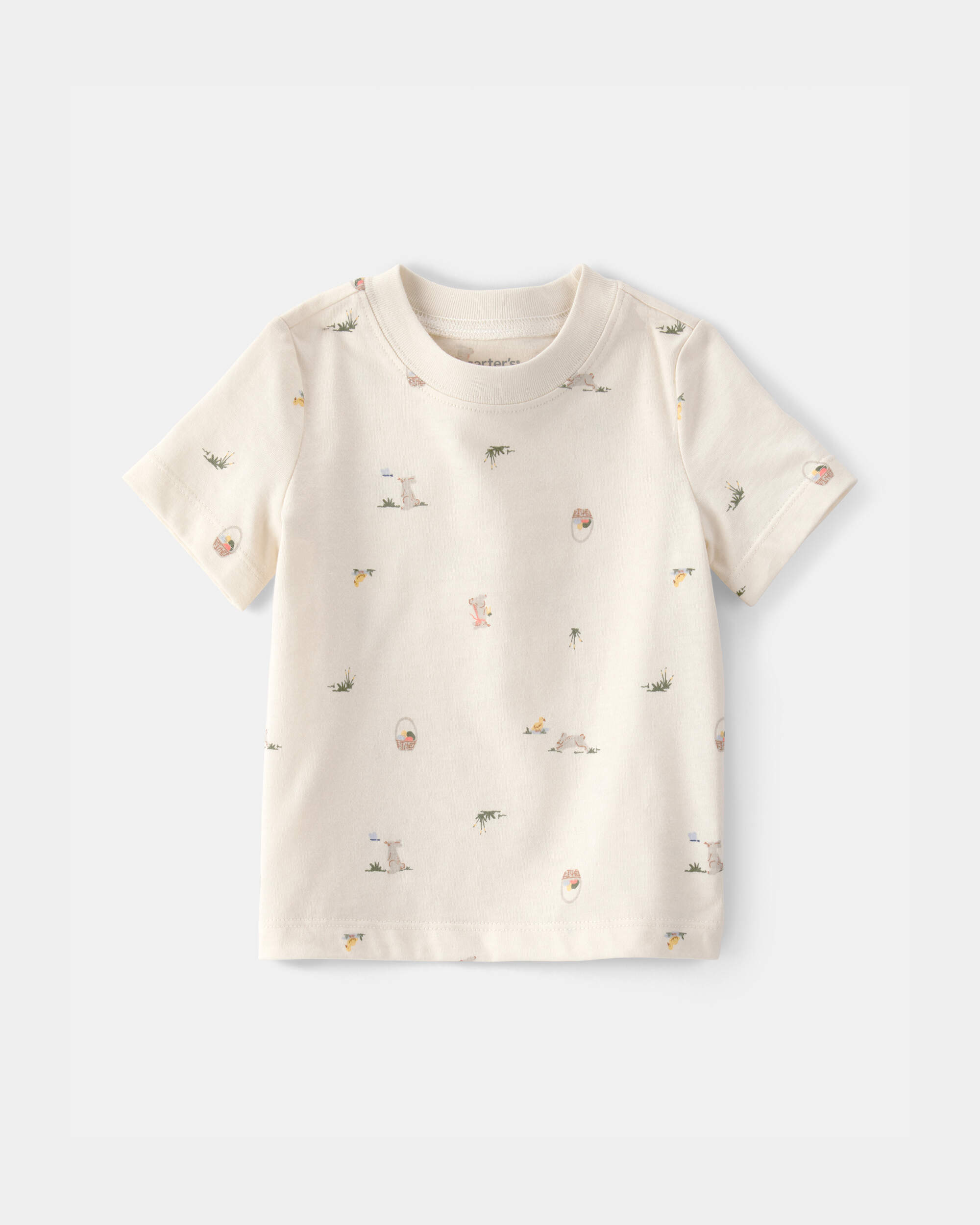 Baby Boy 2-Piece Easter Bunny Shortall Set - Blue/Cream