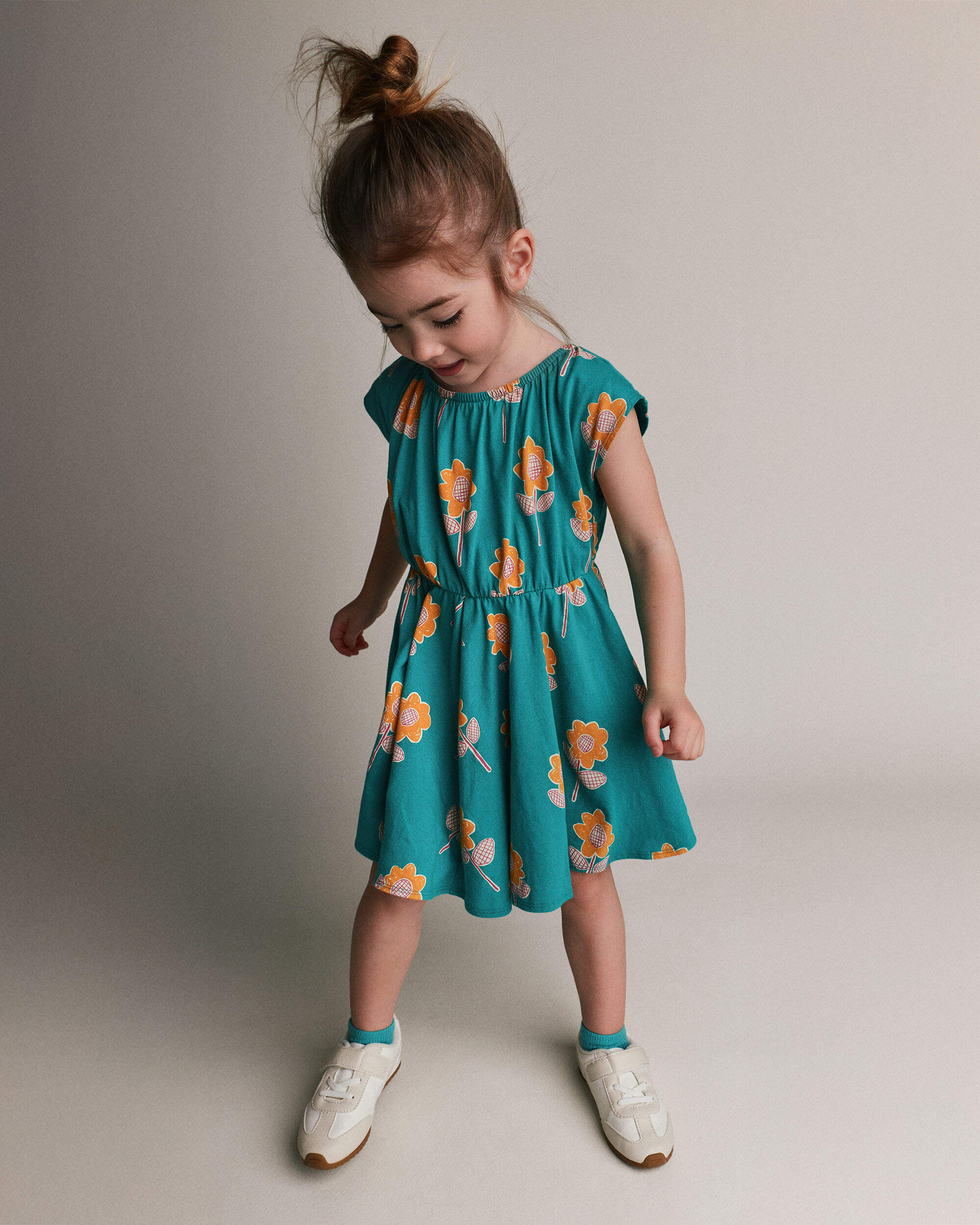 Toddler Girl Avenue Twirl™ Dress Floral Print - Teal