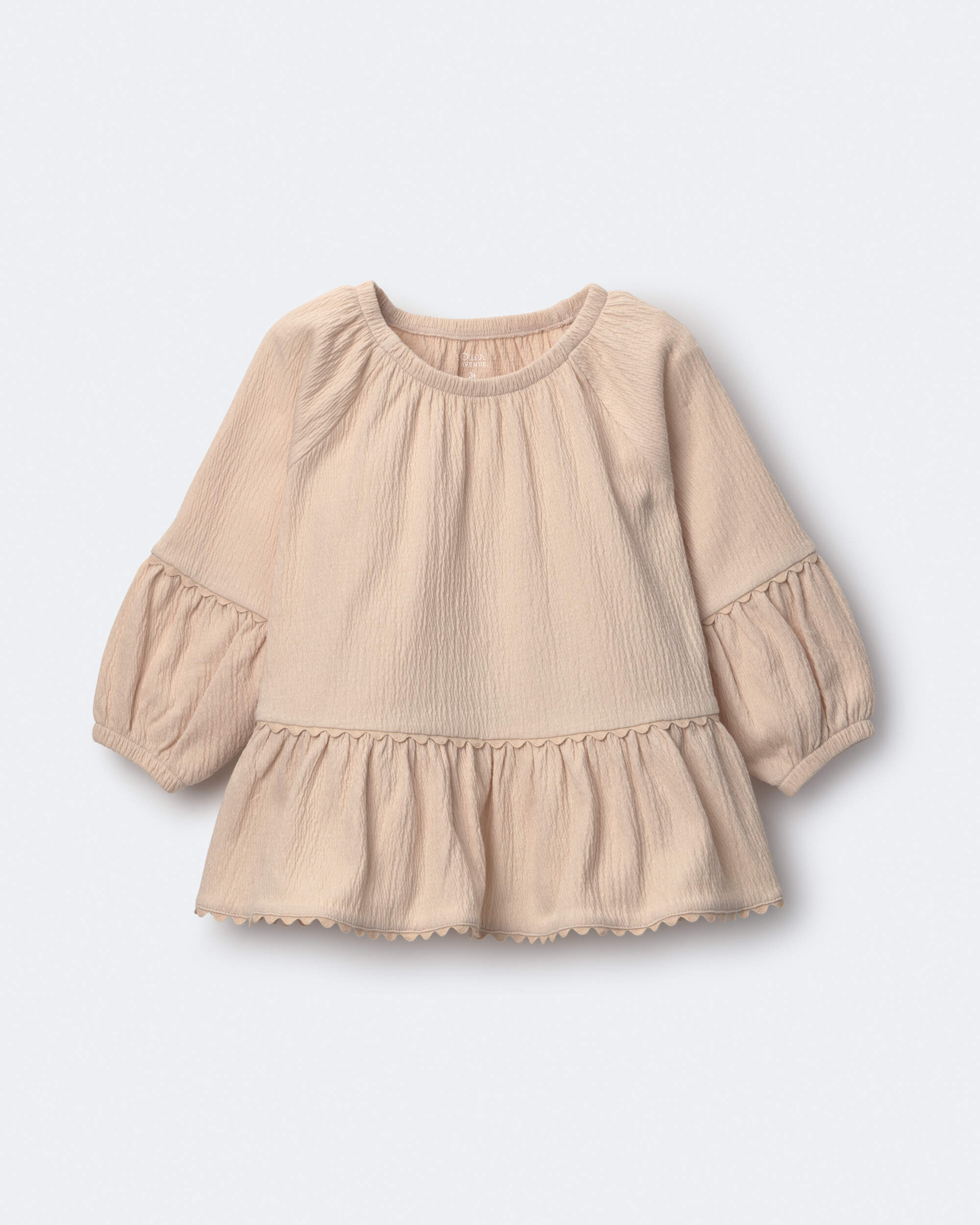 Toddler Girl Ruffle Top - Khaki