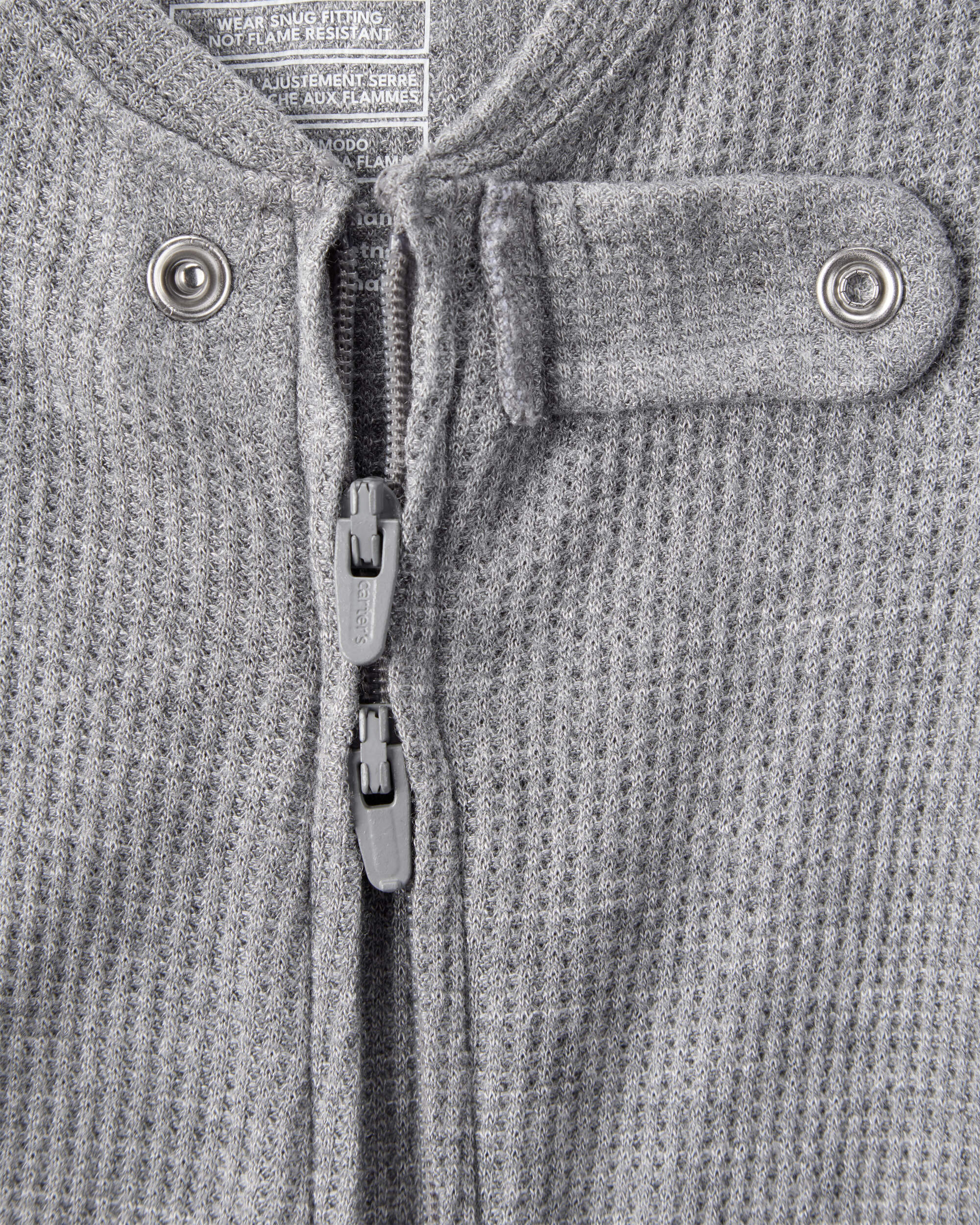 Baby Boy PurelySoft Long-Sleeve 2-Way Zip 1-Piece pyjamas - Grey