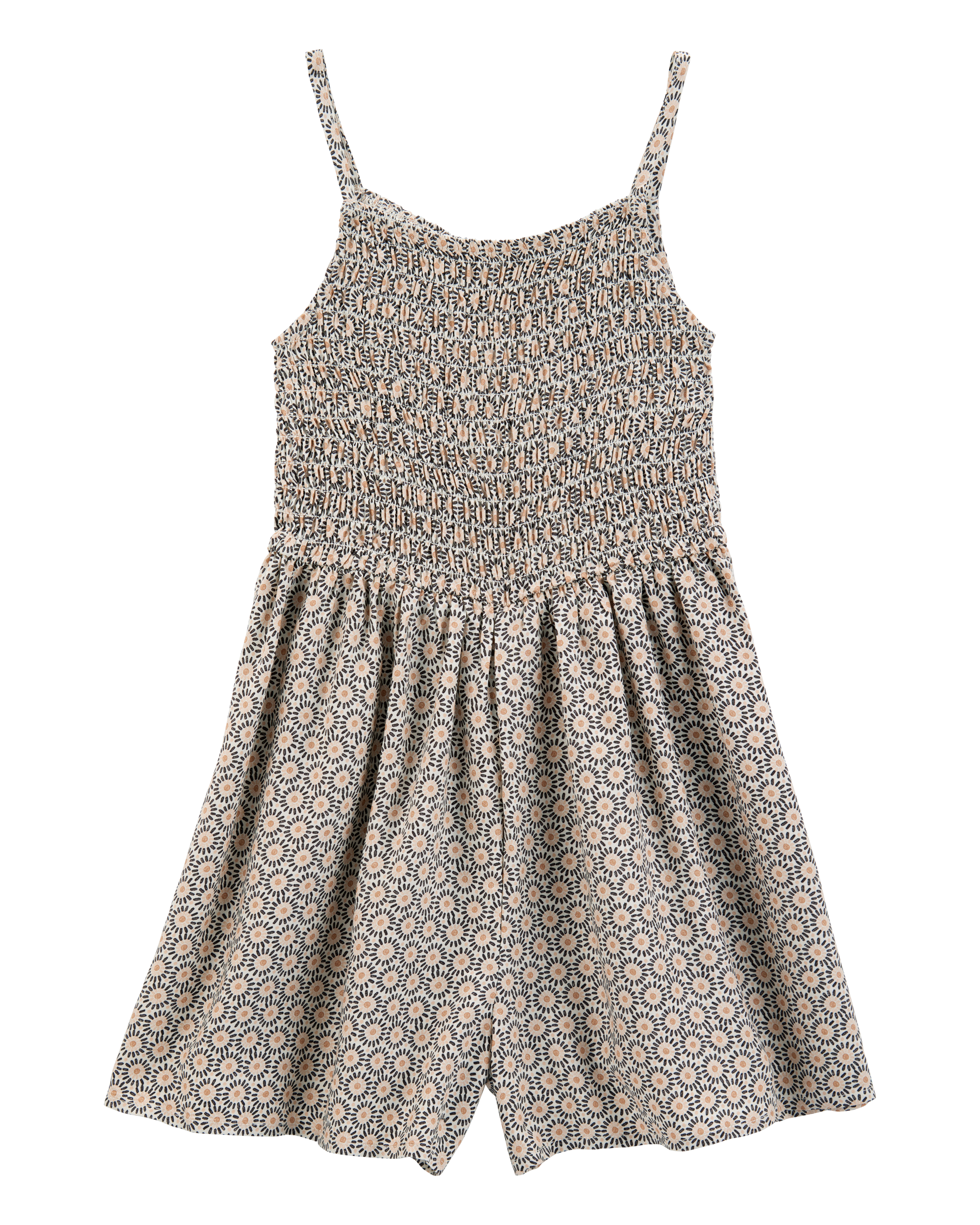 Kid Geo Print Smocked Jumpsuit