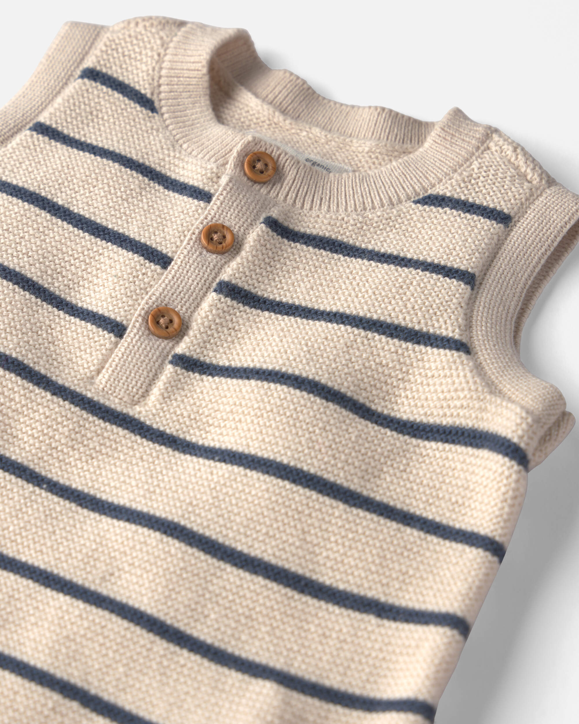 Baby Organic Cotton Knit Romper Stripes
