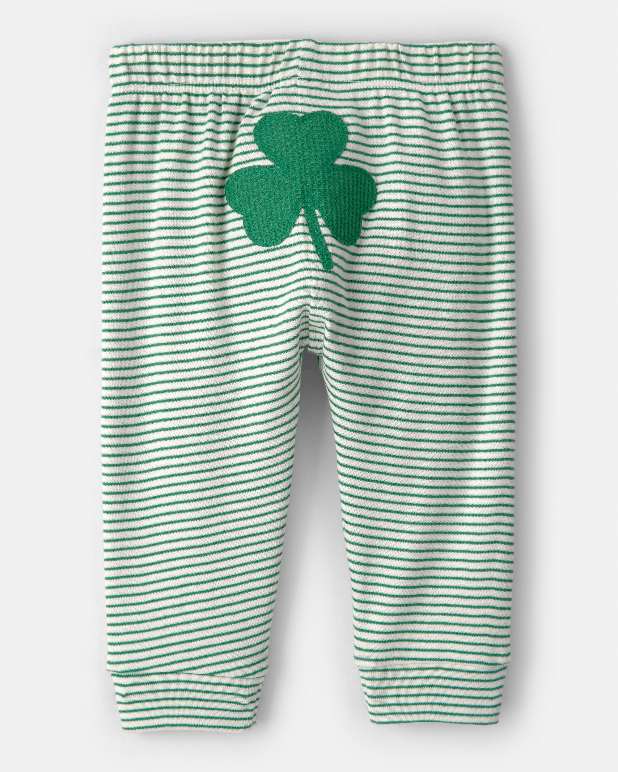 Baby St. Patrick's Day 2-Piece Striped Long-Sleeve Bodysuit & Pant Set - Green/White