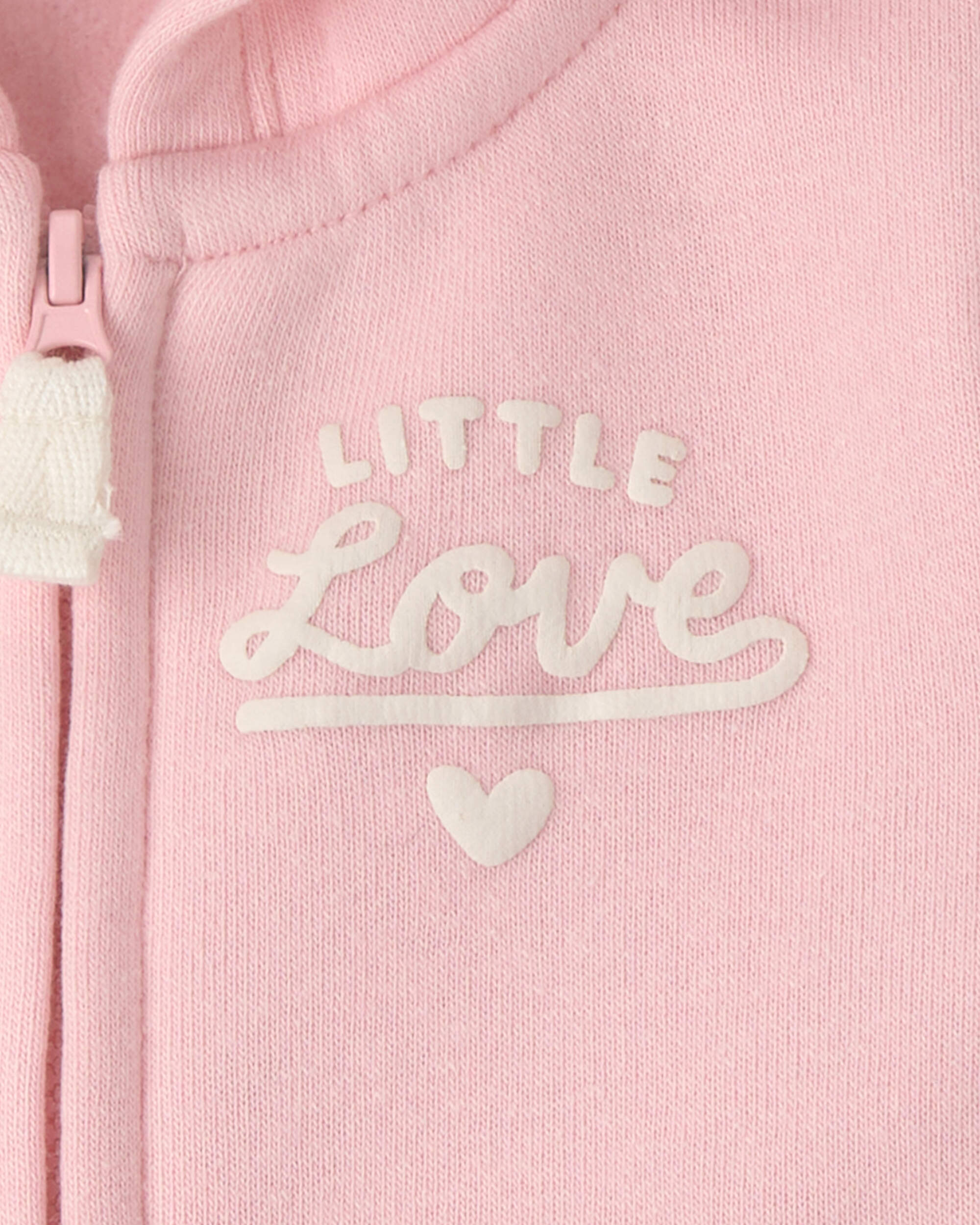 Baby Girl 3-Piece 'Little Love' Heart Valentine's Day Fleece Long-Sleeve Layering Set - Pink