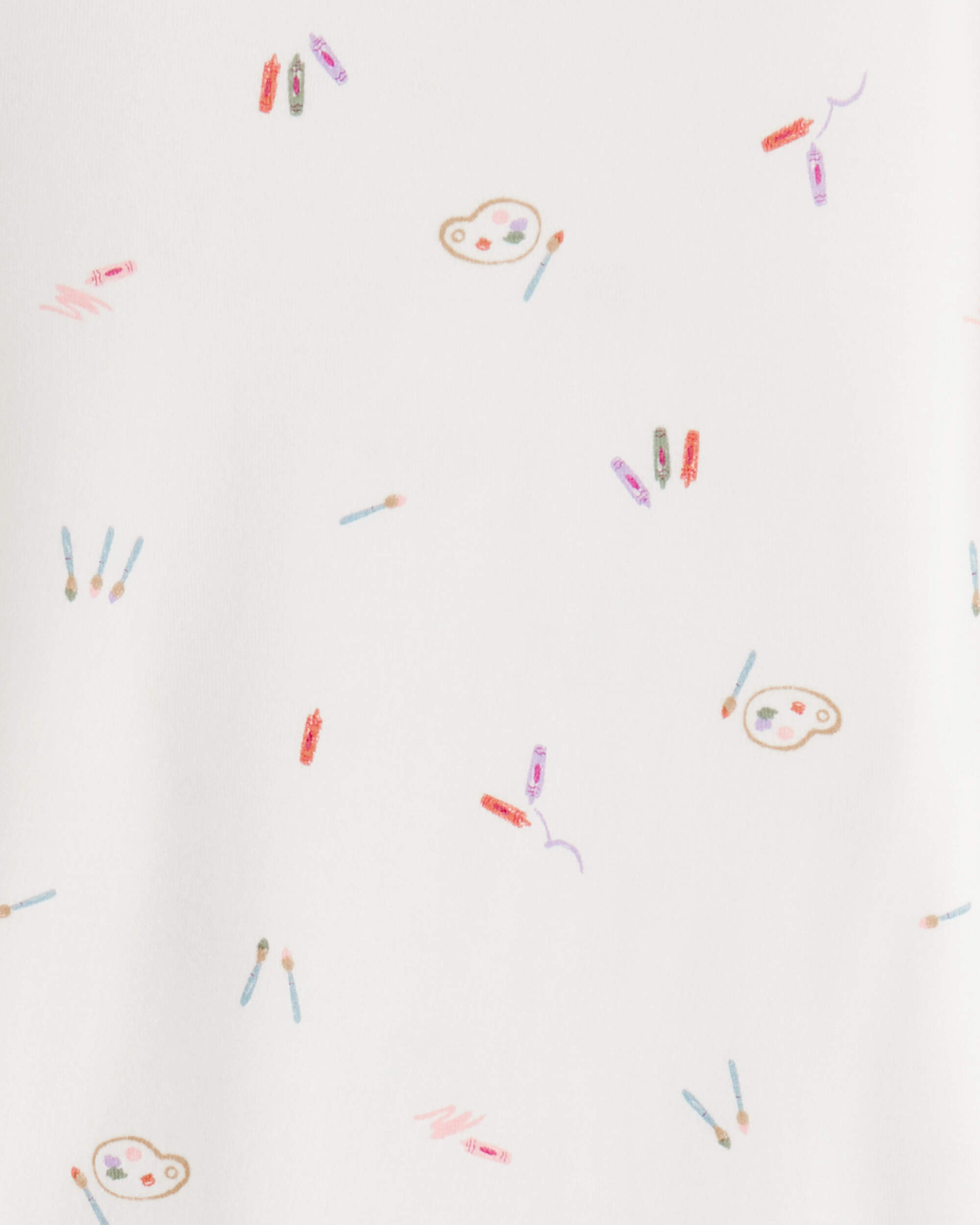 Toddler Girl Painting & colouring Print PurelySoft Long-Sleeve 2-Piece pyjamas - Ivory