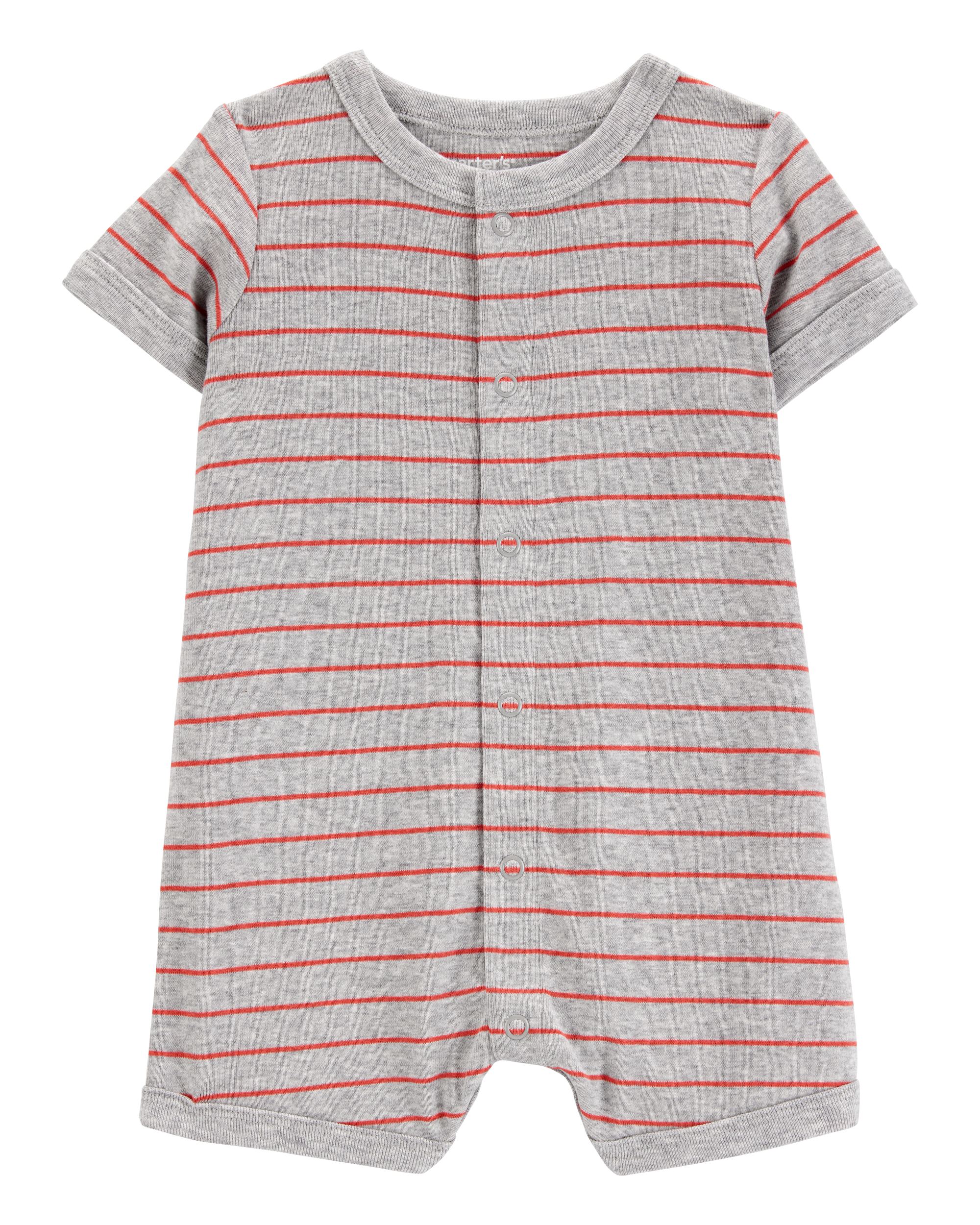 Baby Crab Striped Cotton Blend Short-Sleeve Romper