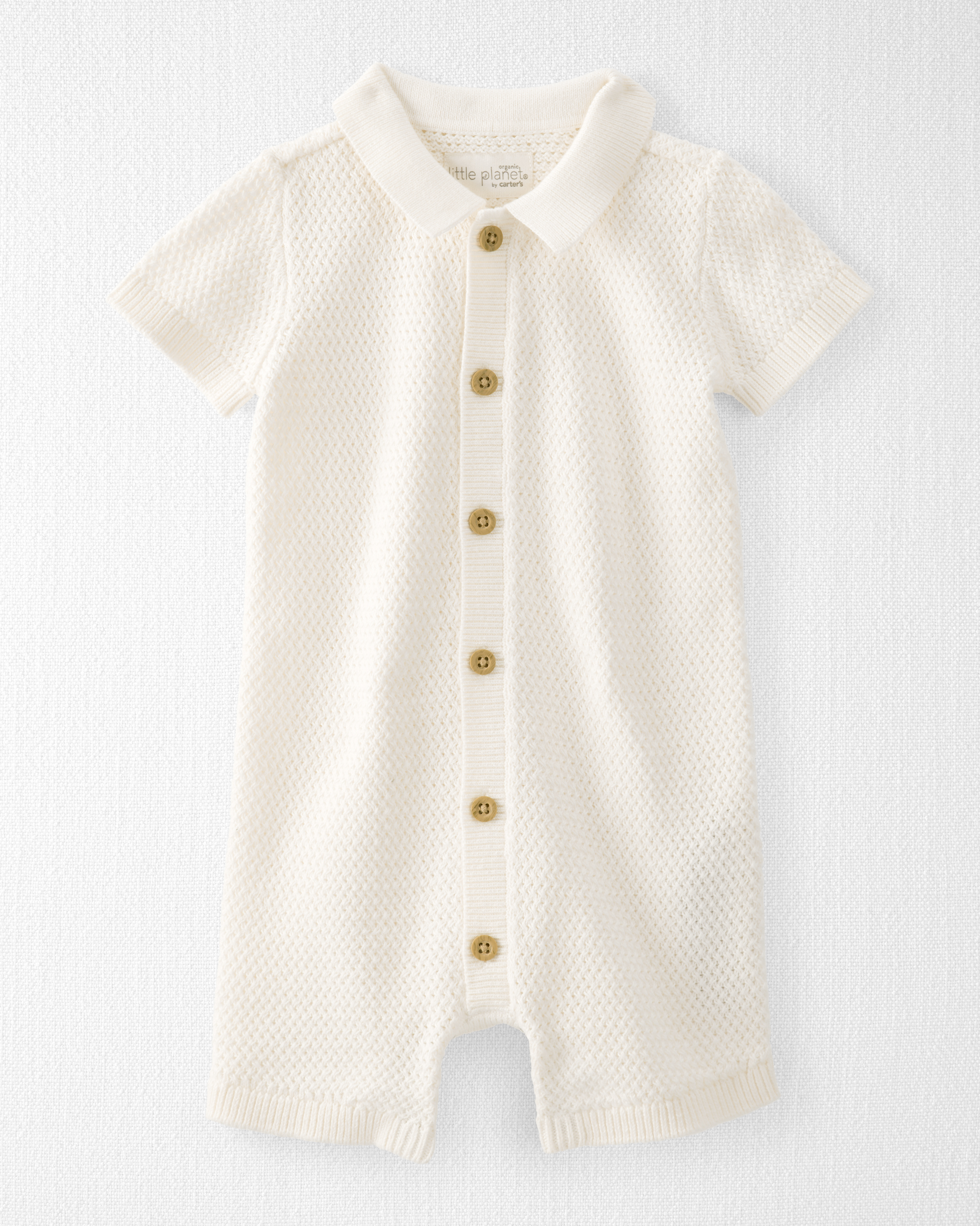 Baby Organic Cotton Crotchet Knit Romper