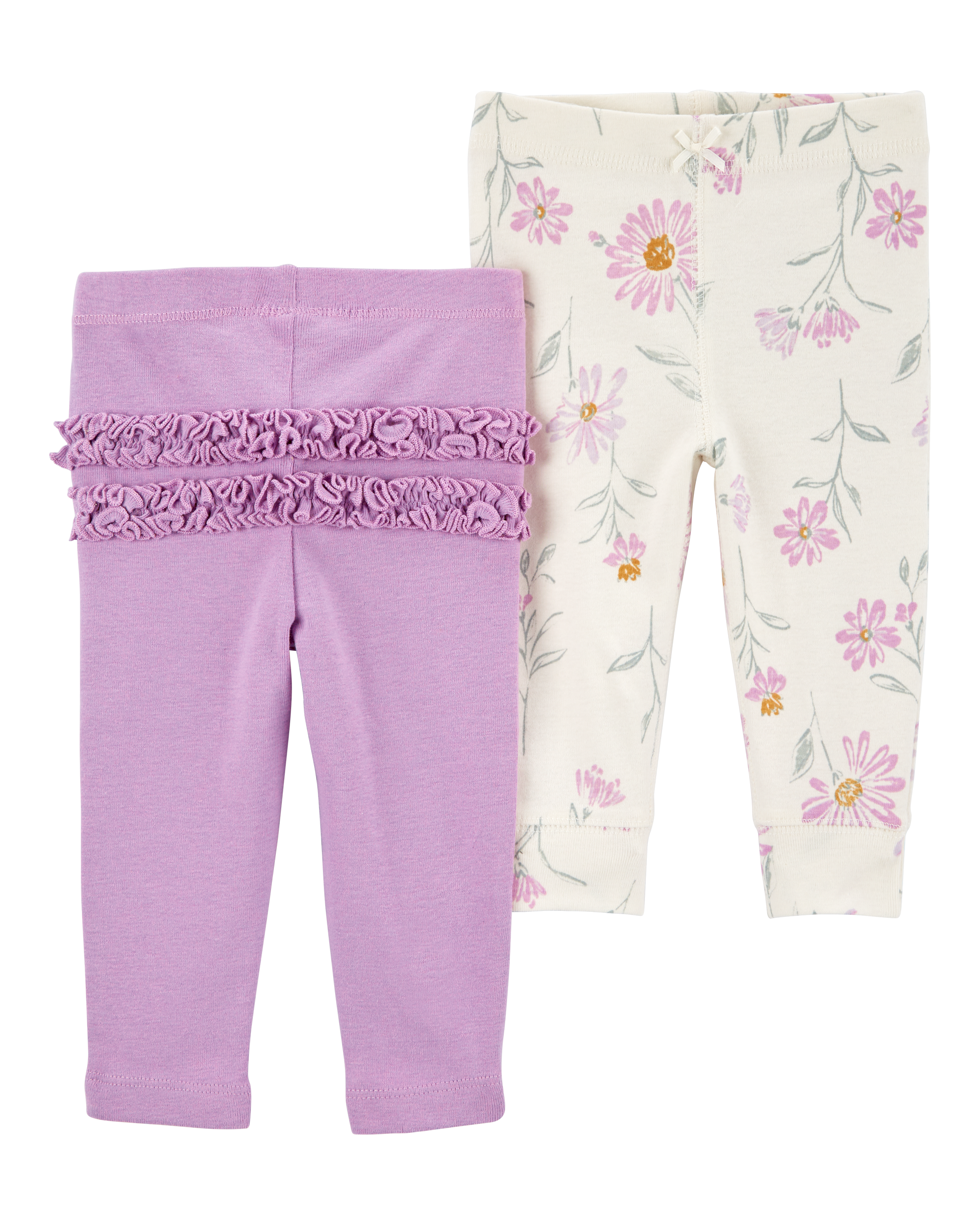 Baby Girl 2-Pack Floral Pull-On Pants