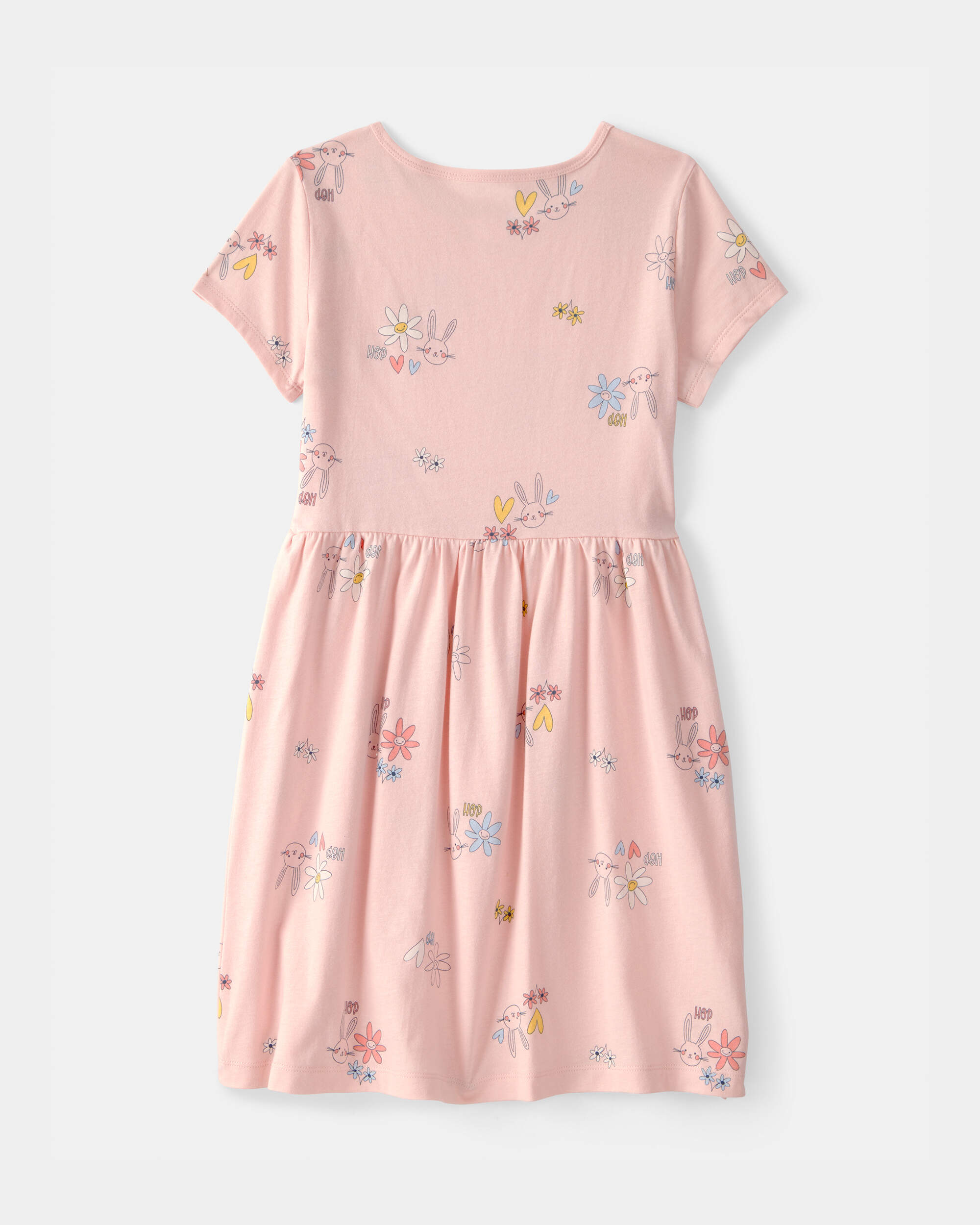 Girls Easter Floral Short-Sleeve Dress - Pink