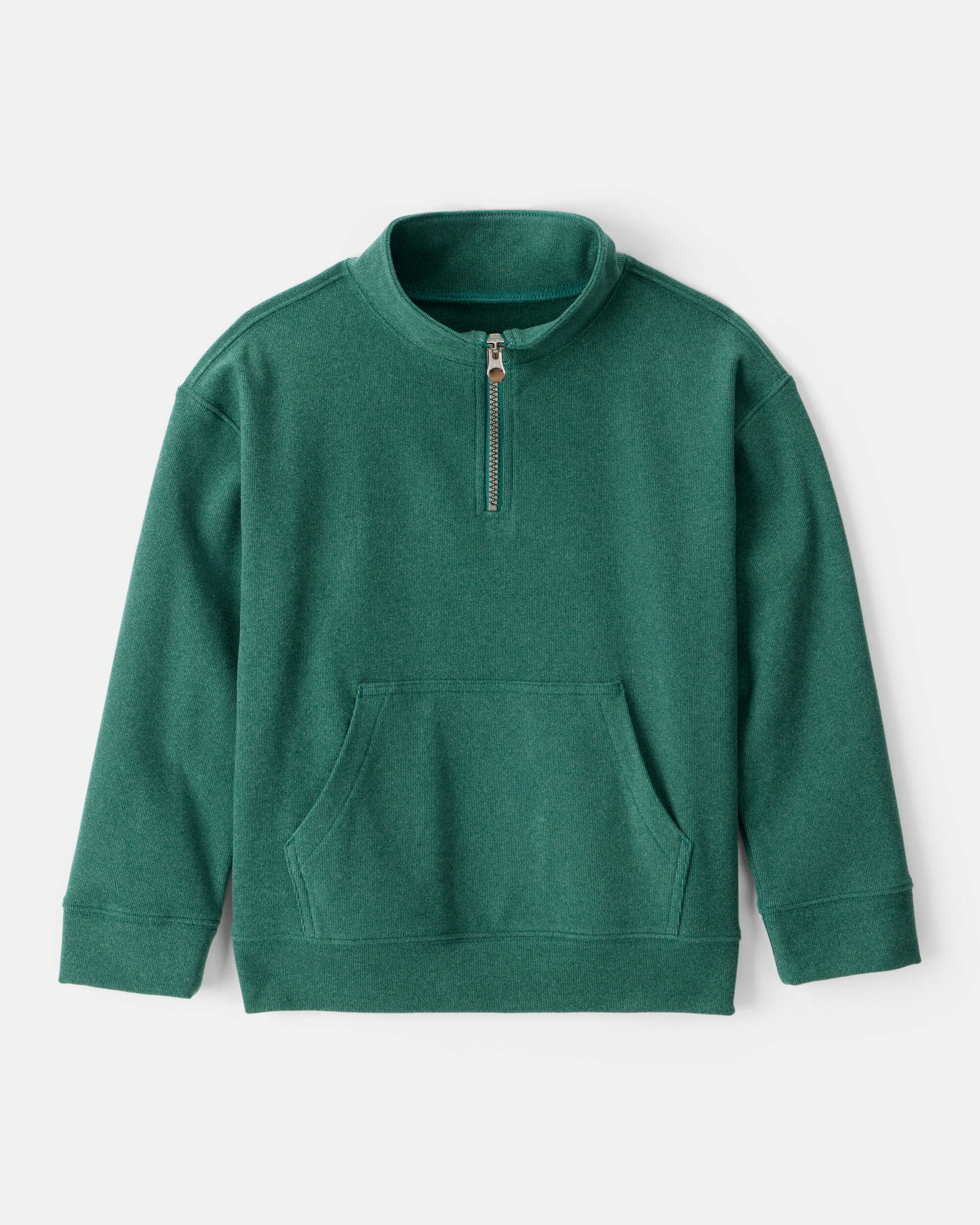 Boys Long-Sleeve Quarter-Zip Pullover Sweatshirt - Green