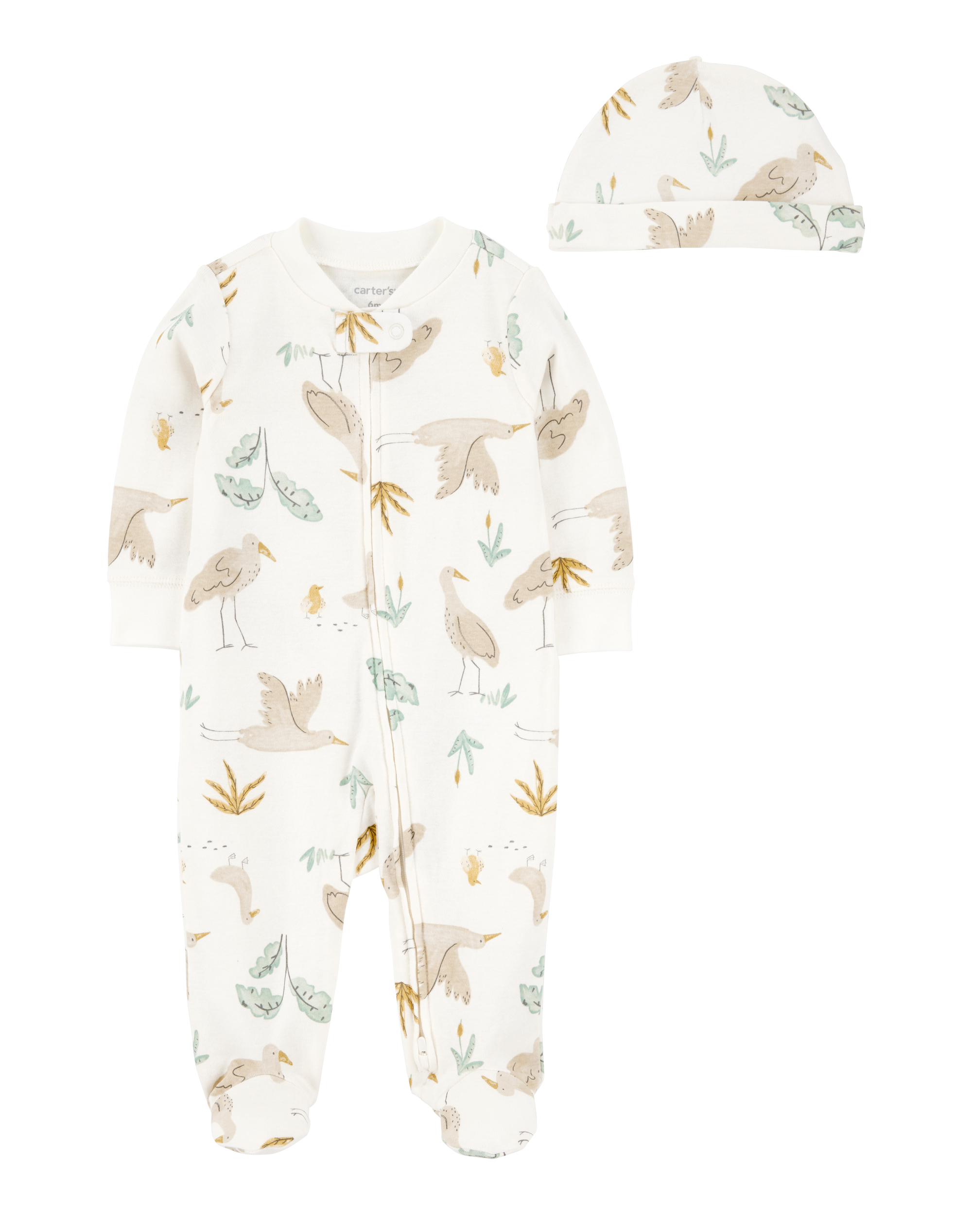 Baby 2-Piece 2-Way Zip Sleeper & Headwrap Set