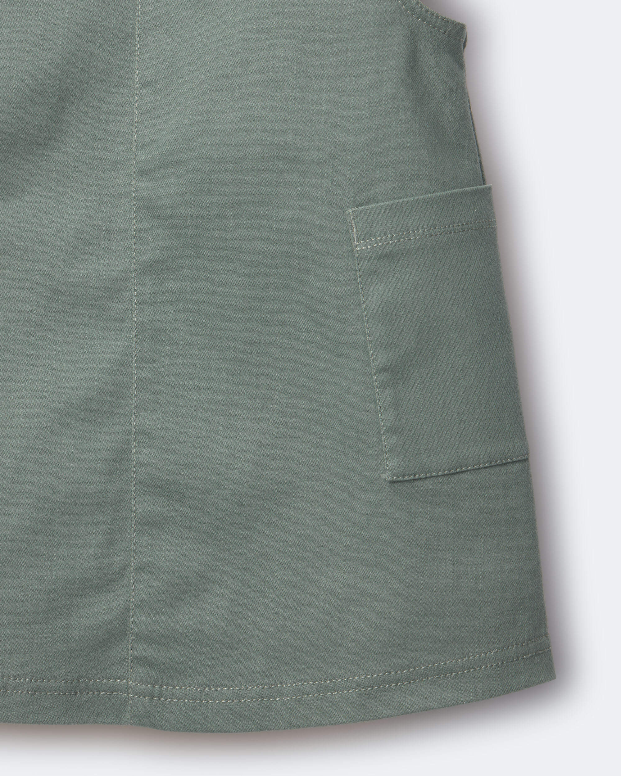 Toddler Girl Otter Pocket Denim Jumper - Olive