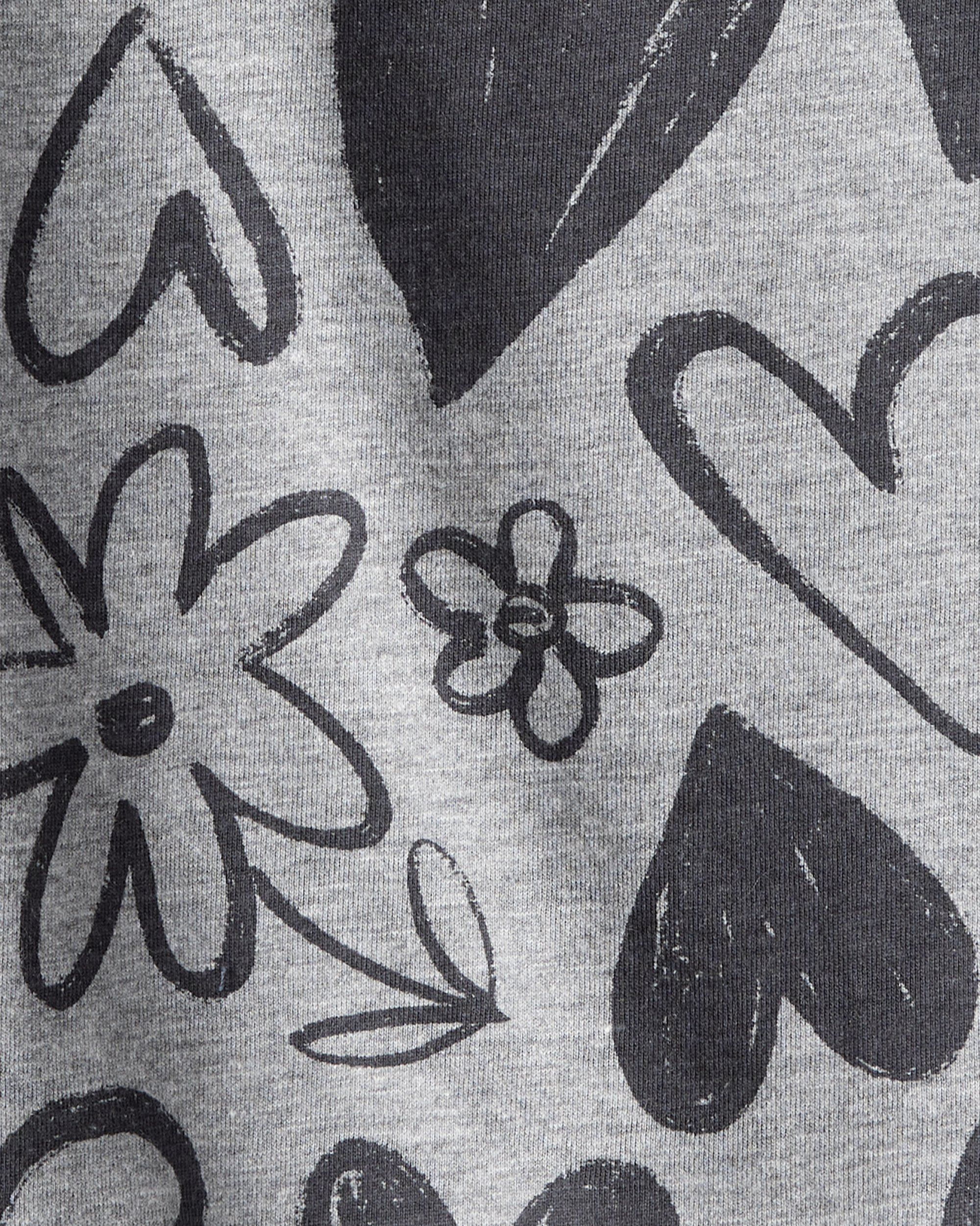 Baby Girl Heart Print Long-Sleeve Top - Grey