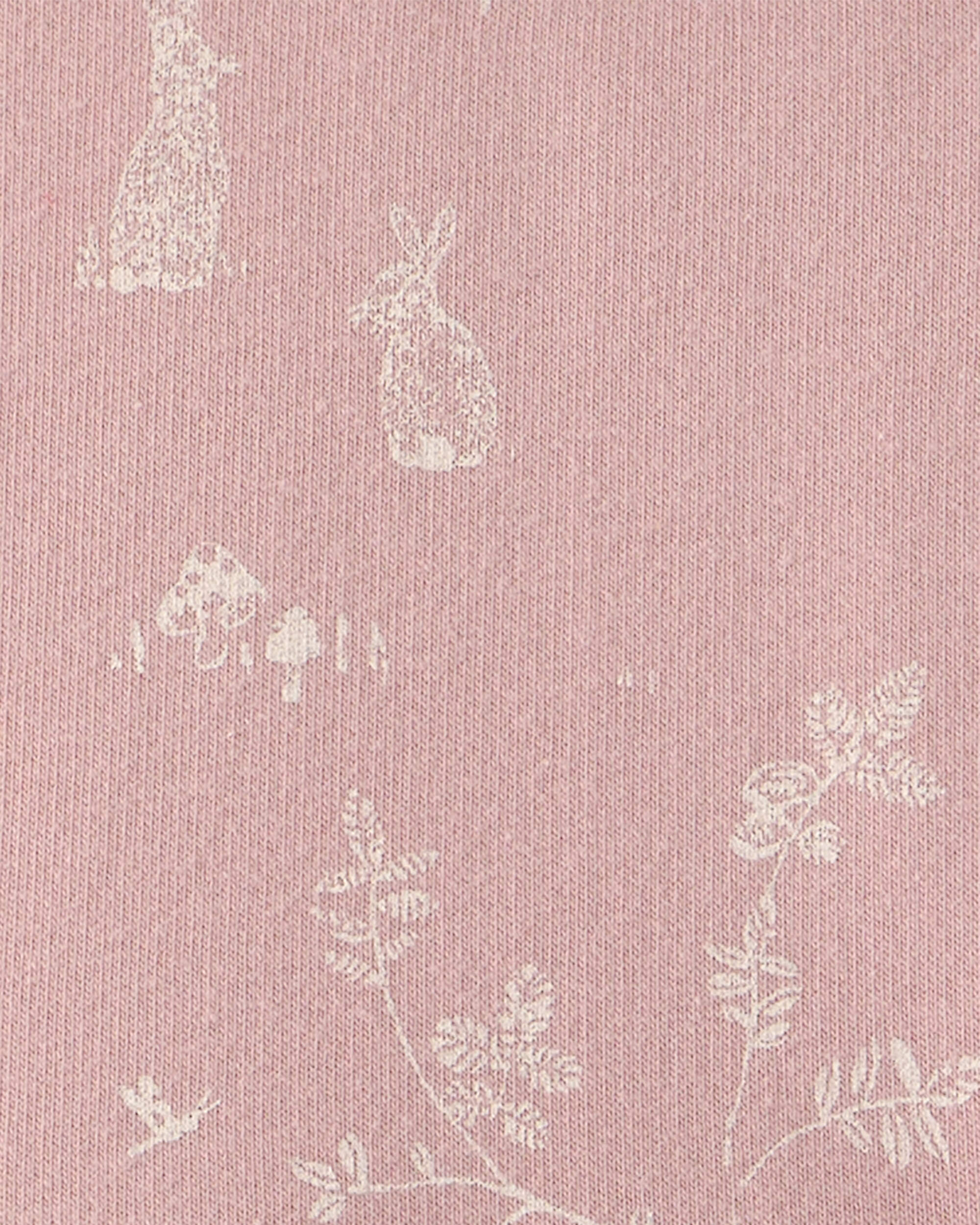 Baby Girl Organic Cotton Dress Pink Bunny Print