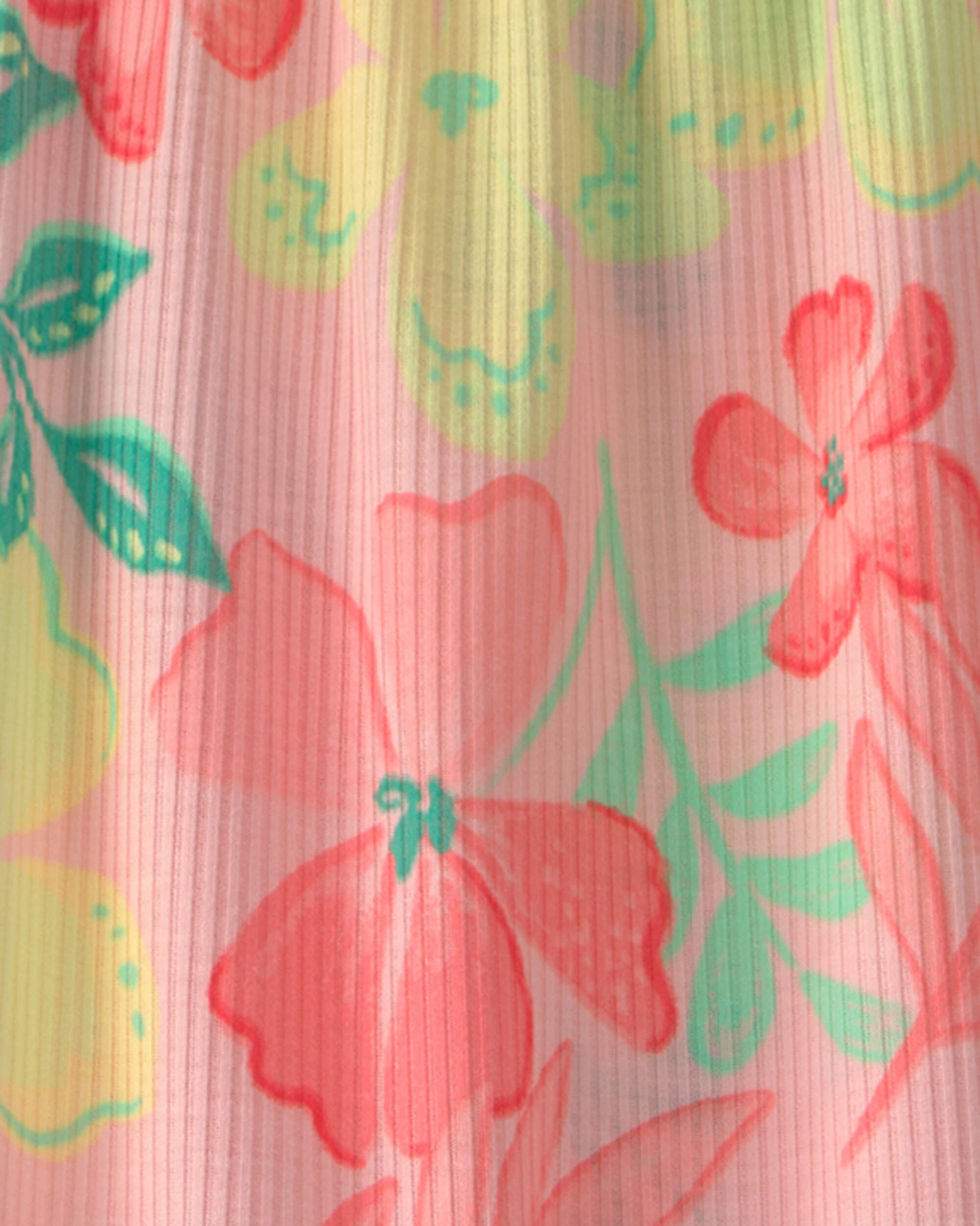 Girls Tropical Floral Sleeveless Night Gown