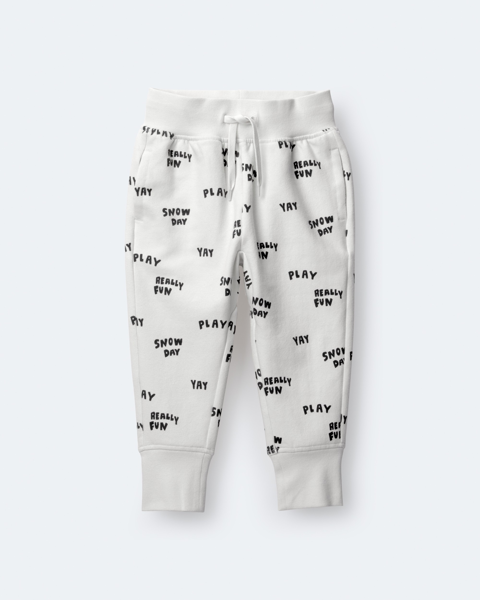 Toddler City Park™ Jogger Pant Snow Day Print - Cream