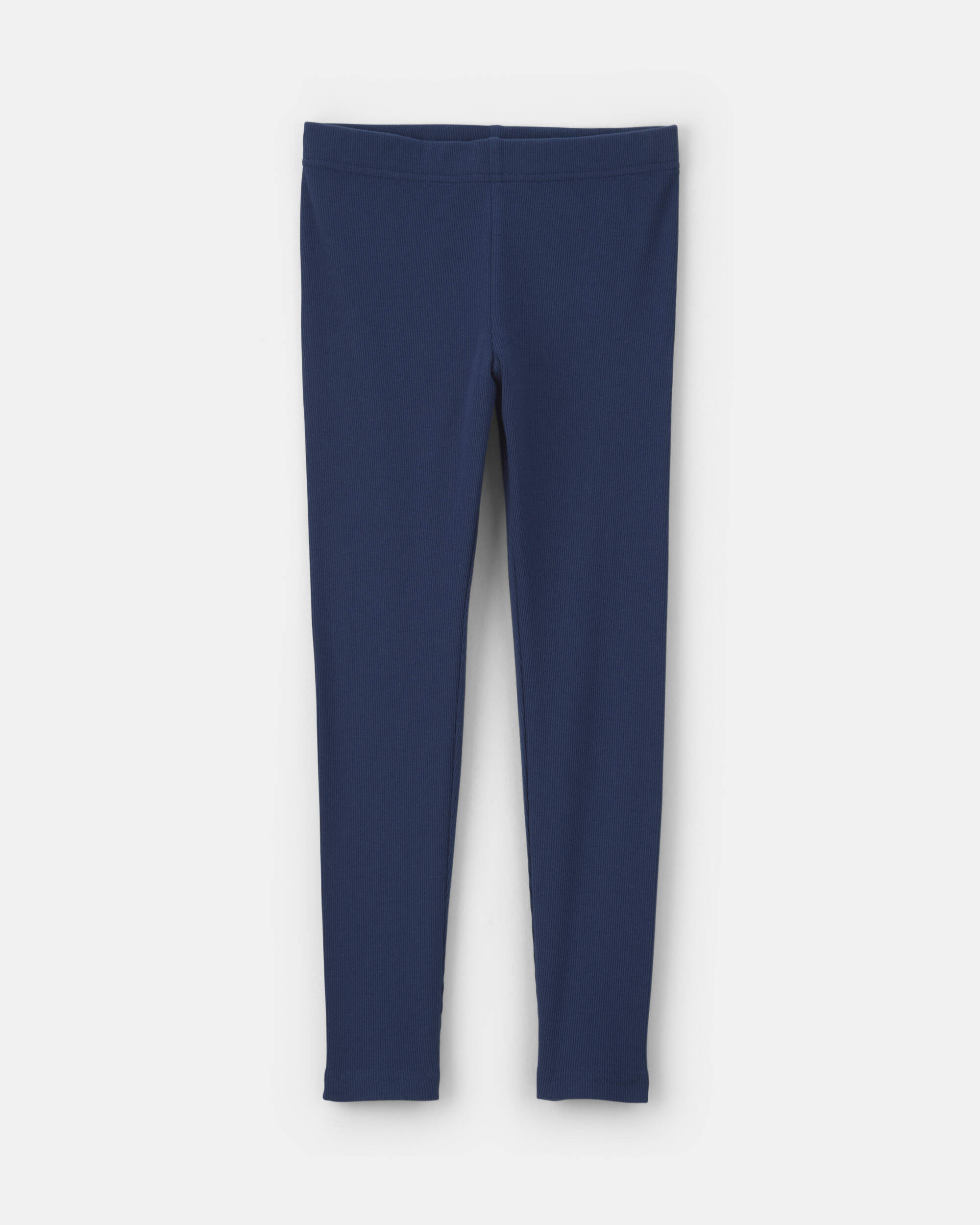 Girls Pull-On Stretch Rib Leggings - Navy Blue