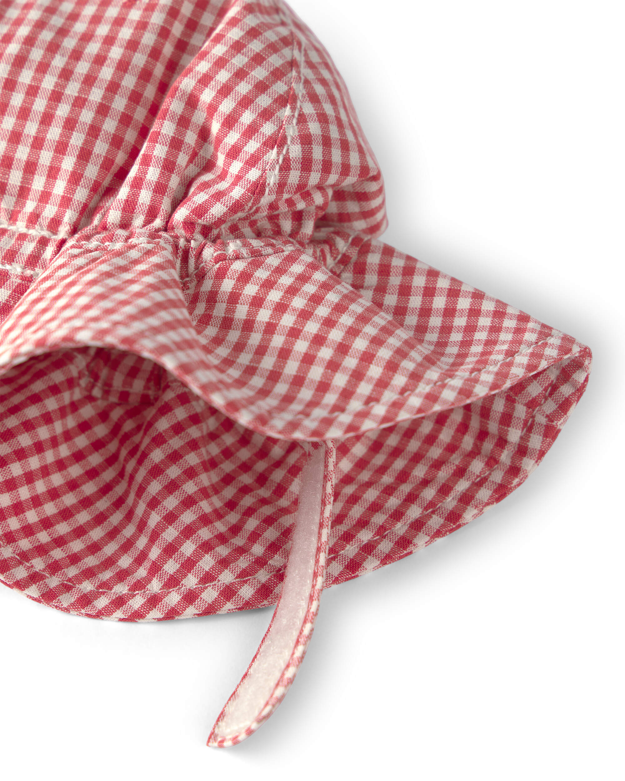 Baby Girl Sunhat Made with Organic Cotton Red Gingham