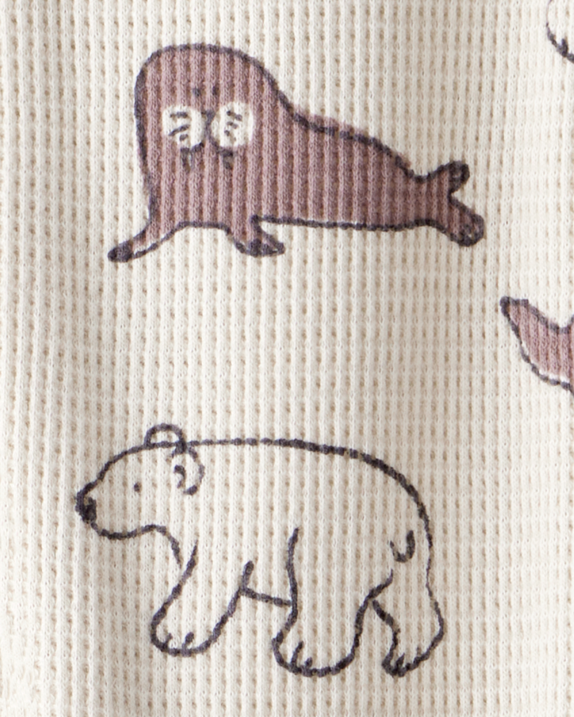 Baby Waffle Knit Sleep & Play Pyjamas Made with Organic Cotton Artic Friends Print
