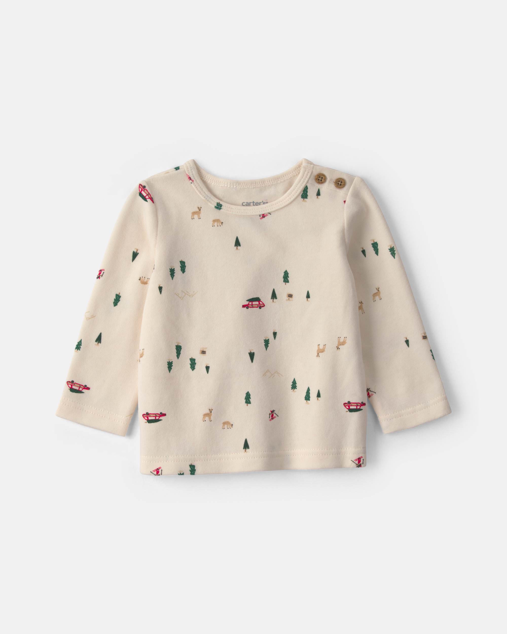 Baby Girl 3-Piece Christmas Tree Long-Sleeve Sweater Dress Set - Red/Cream