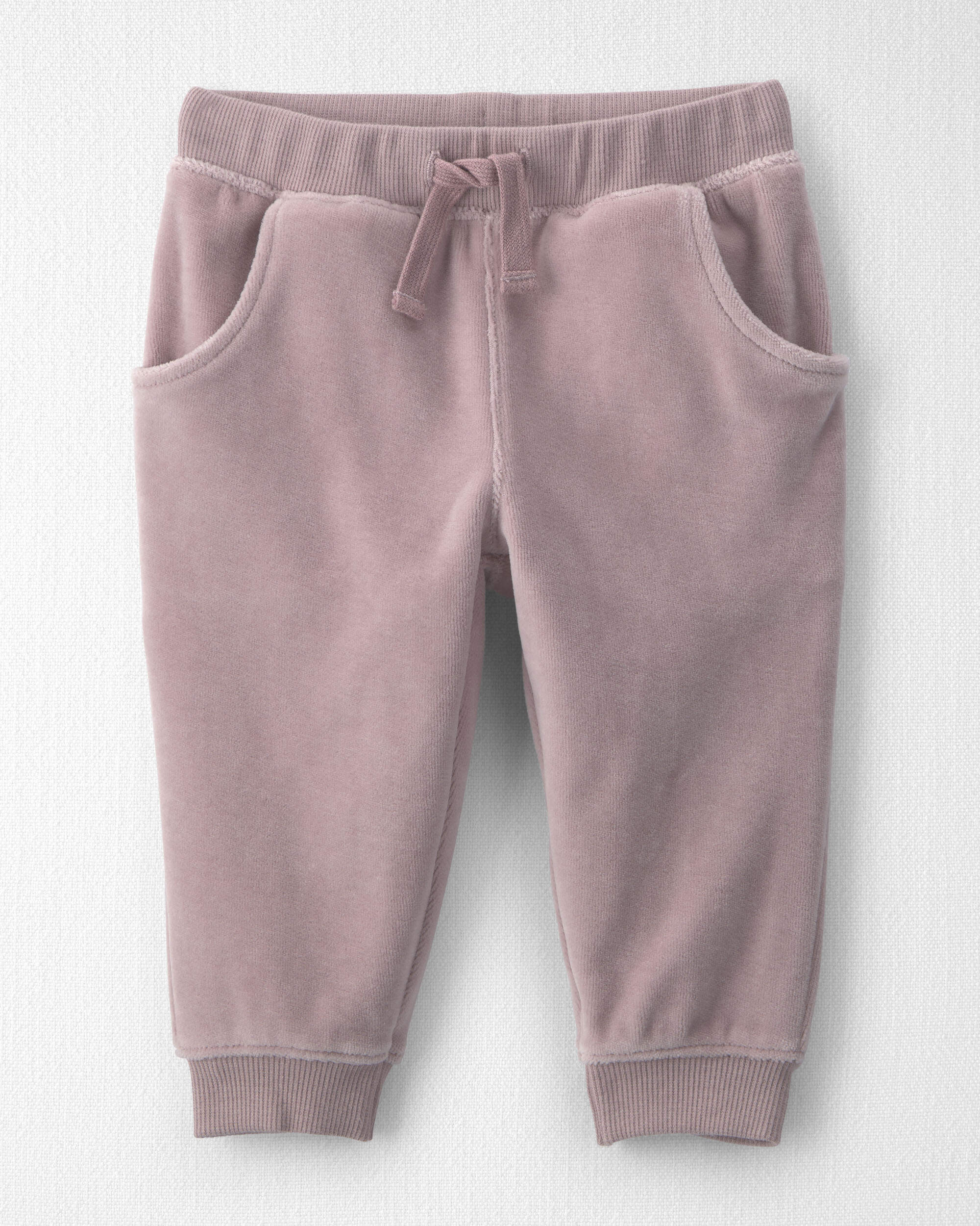 Baby Girl 2-Piece Organic Cotton Velour Top & Pant Set