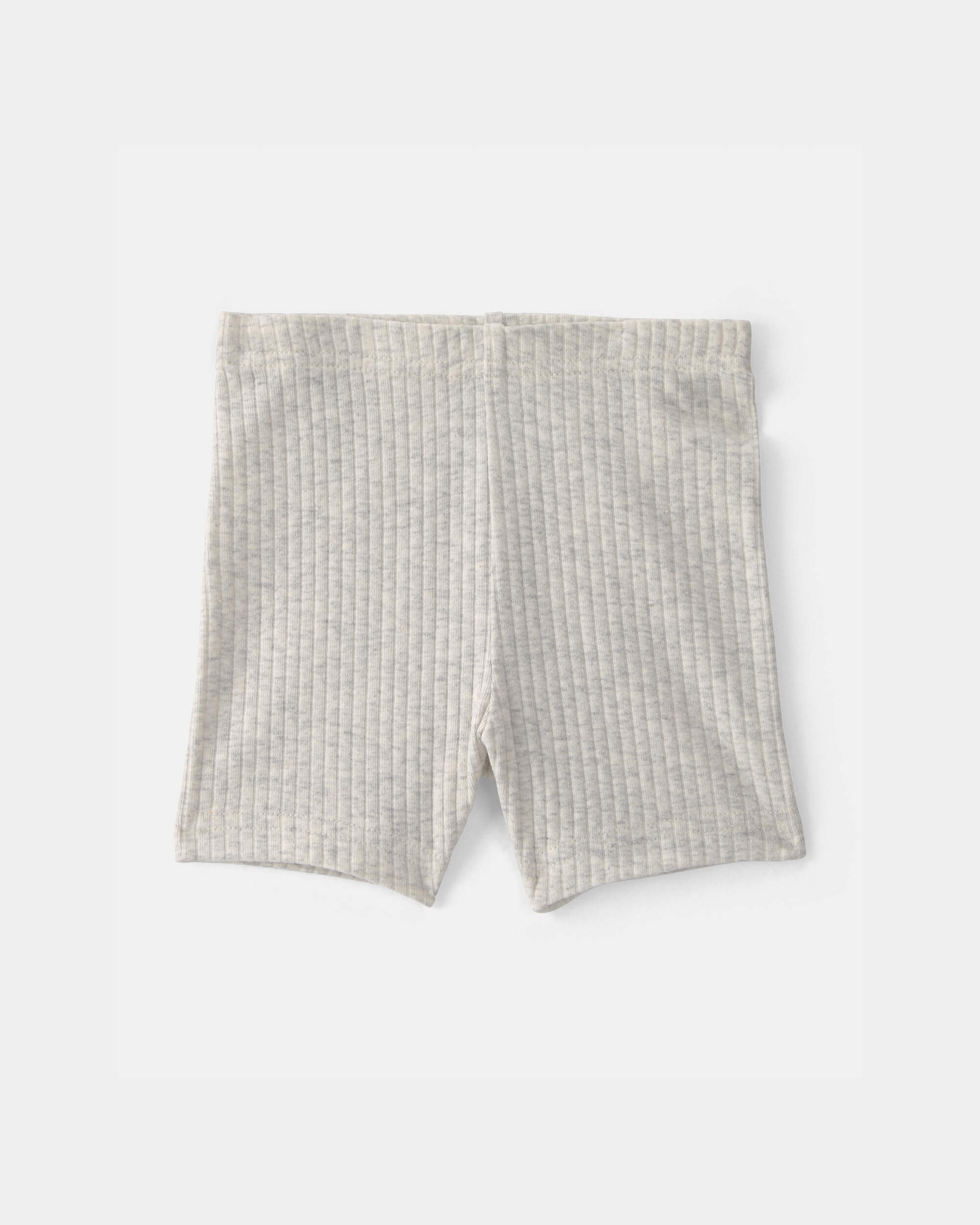 Baby Girl Rib Bike Shorts - Grey