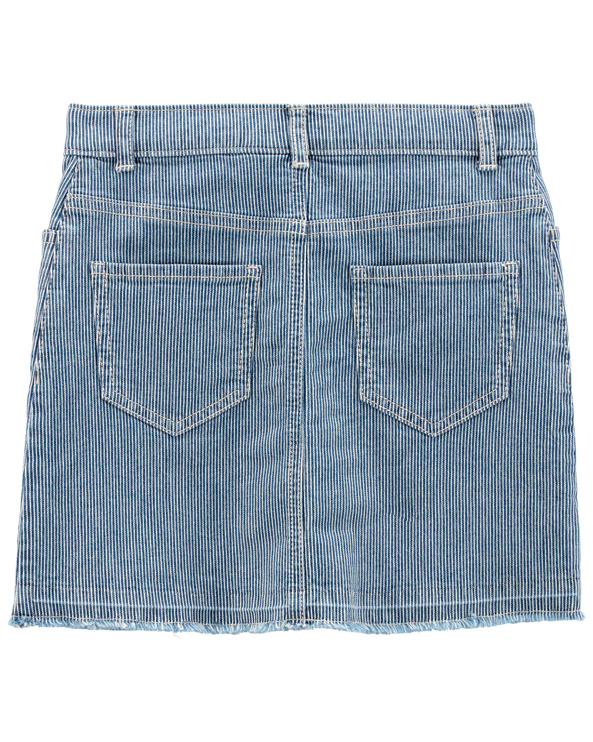 Striped jean shop skirt