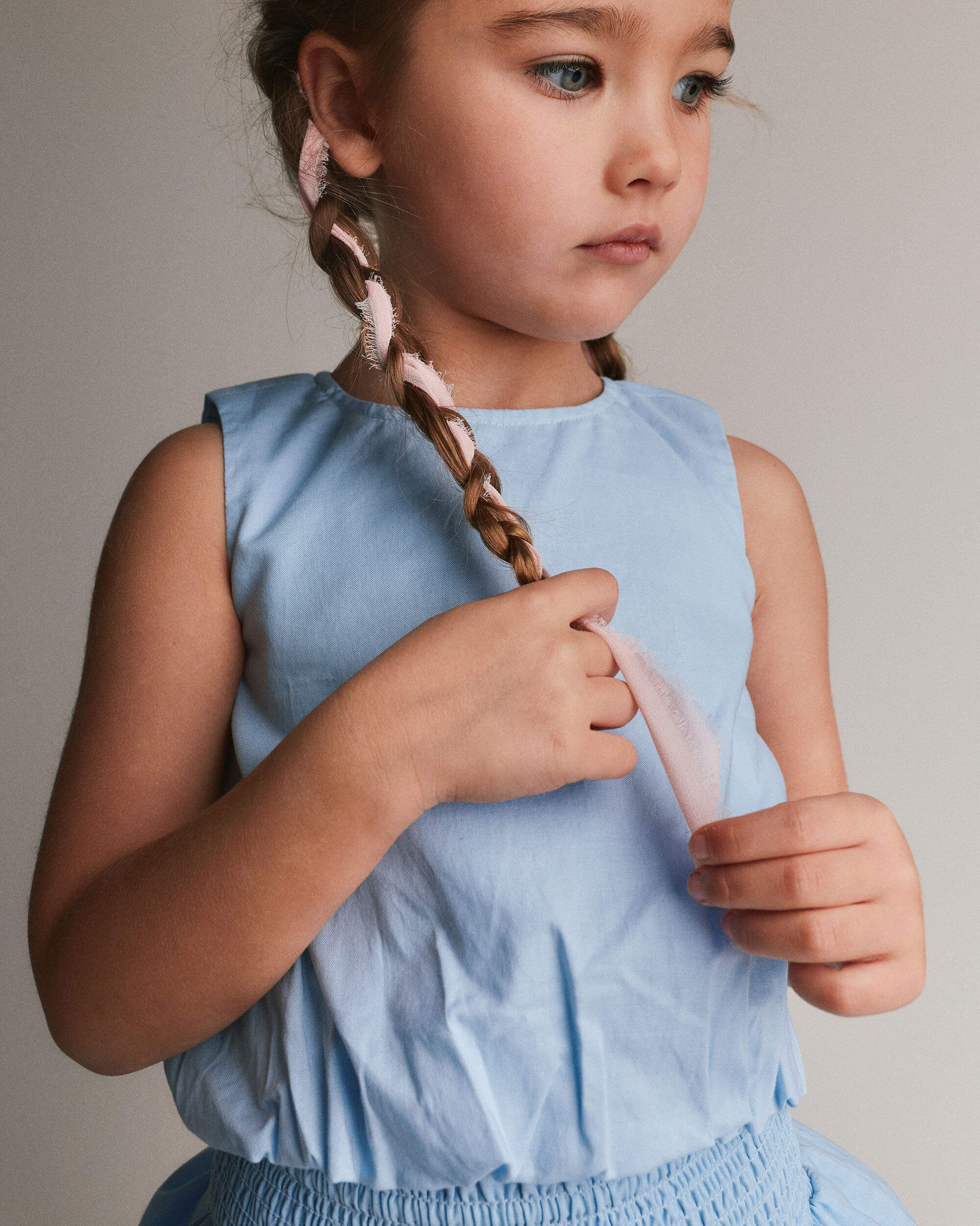 Toddler Girl Bubble Hem Top - Blue