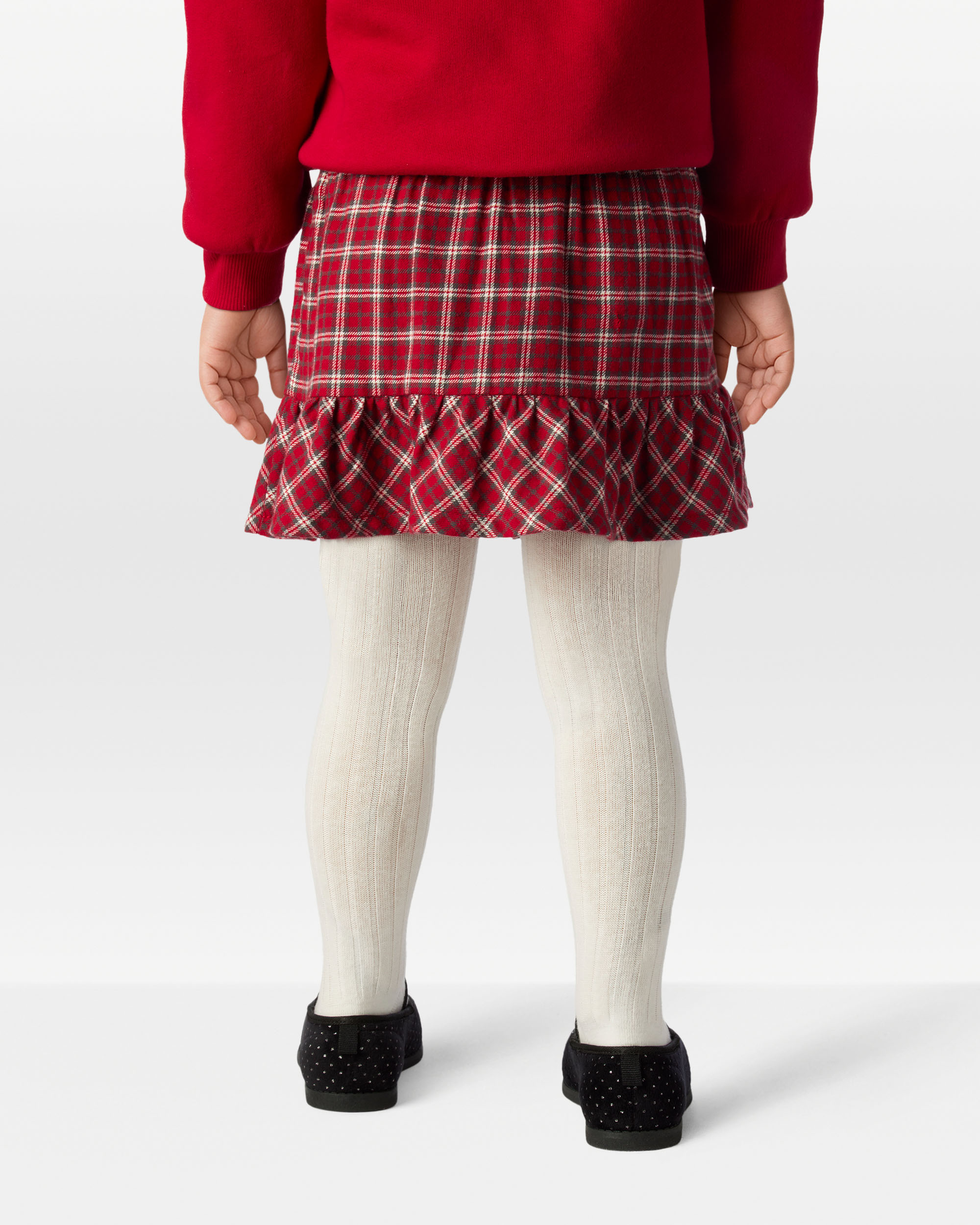 Toddler Girl Plaid Cotton Skirt - Red