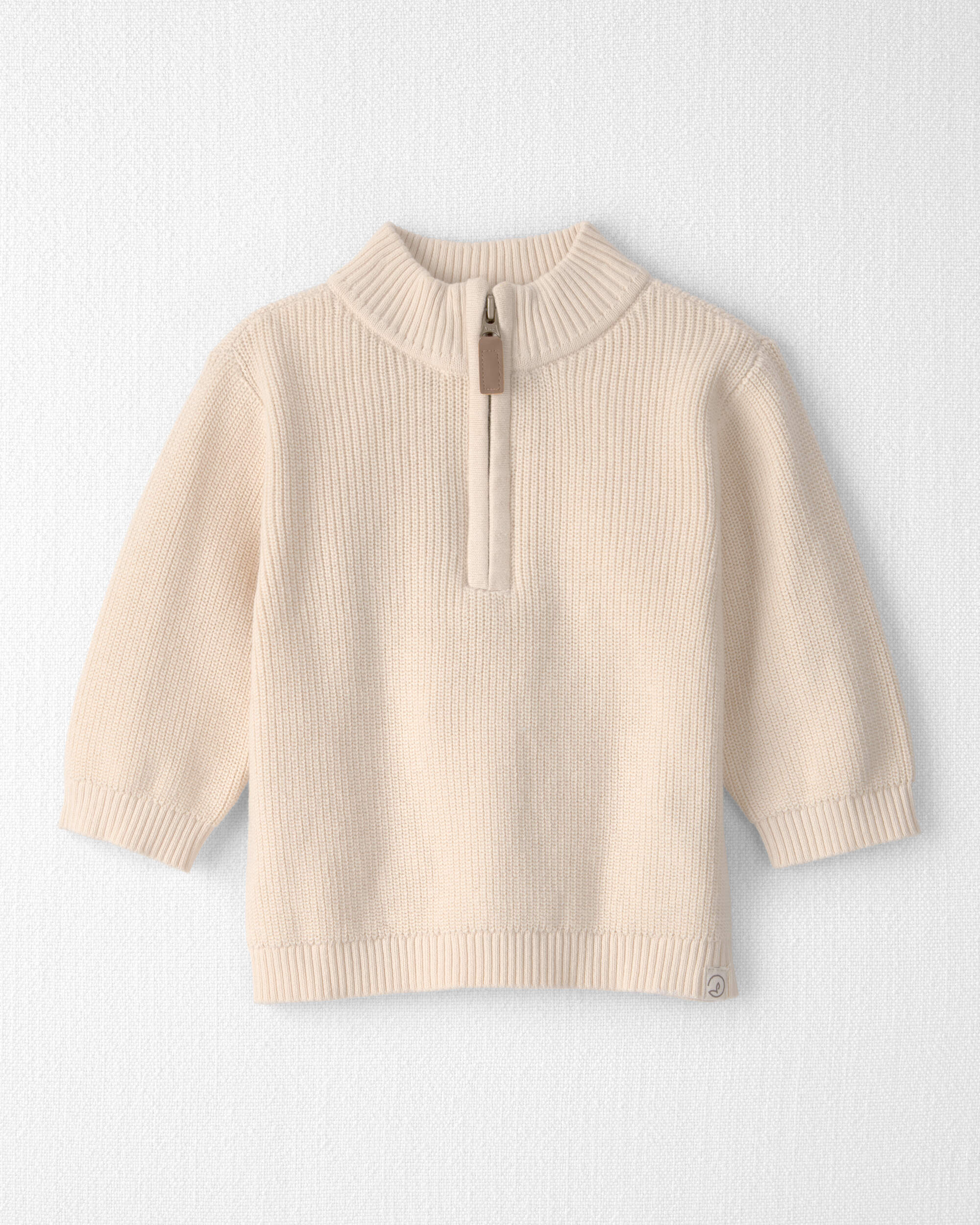 Baby Organic Cotton Zip-Up Jacket Cream