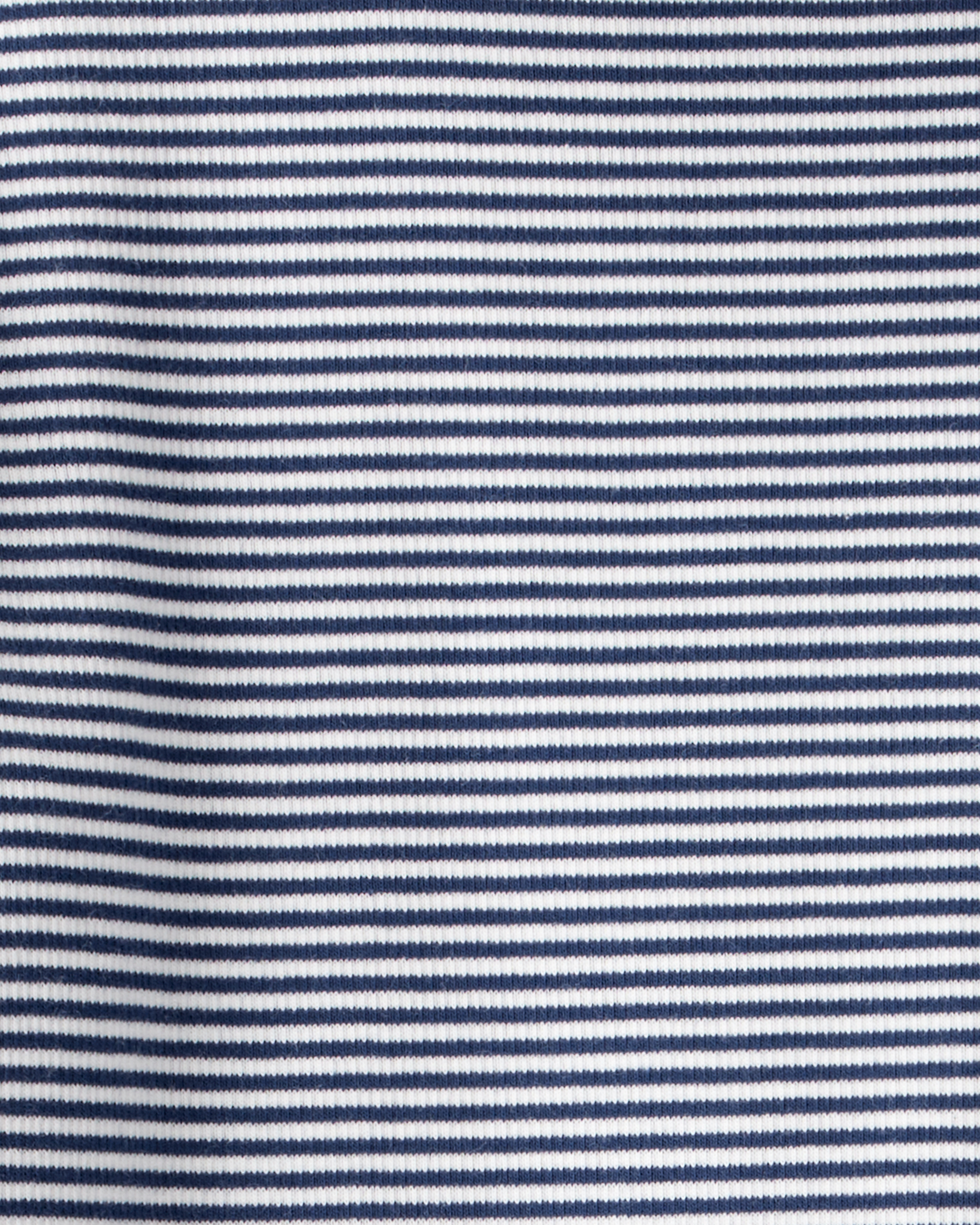 Kid Mock Neck Striped Long-Sleeve Top - Navy