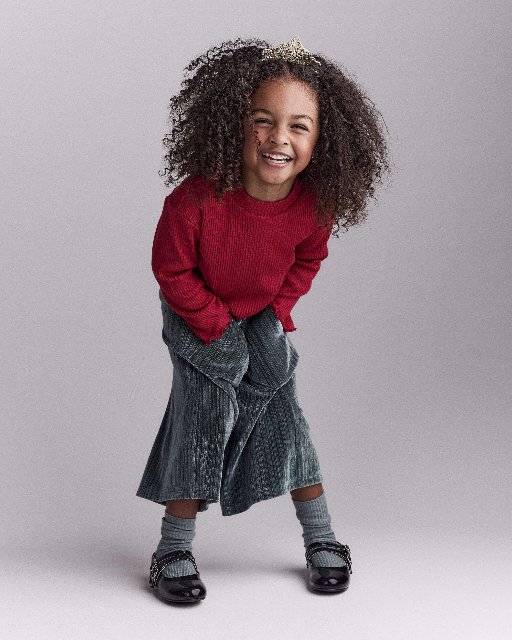 Toddler Girl Mock Neck Long-Sleeve Top - Red