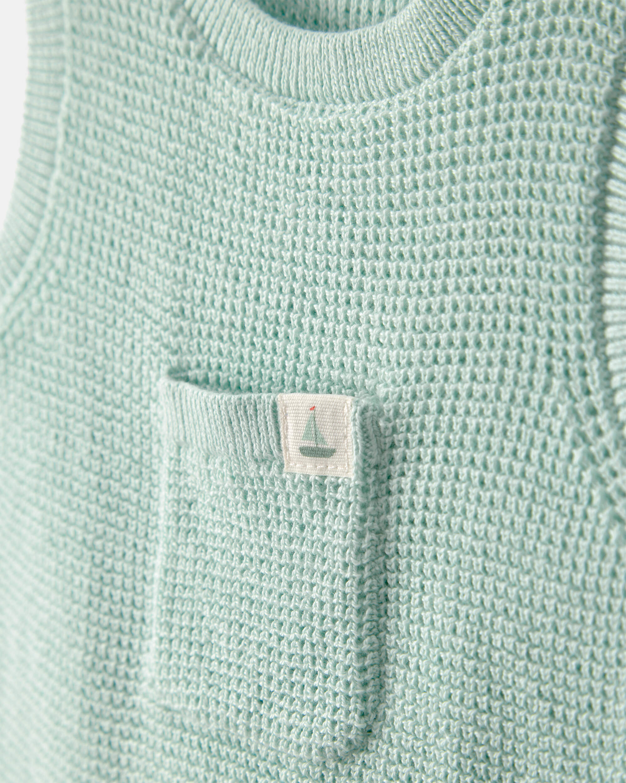 Baby Crochet Bubble Romper - Green